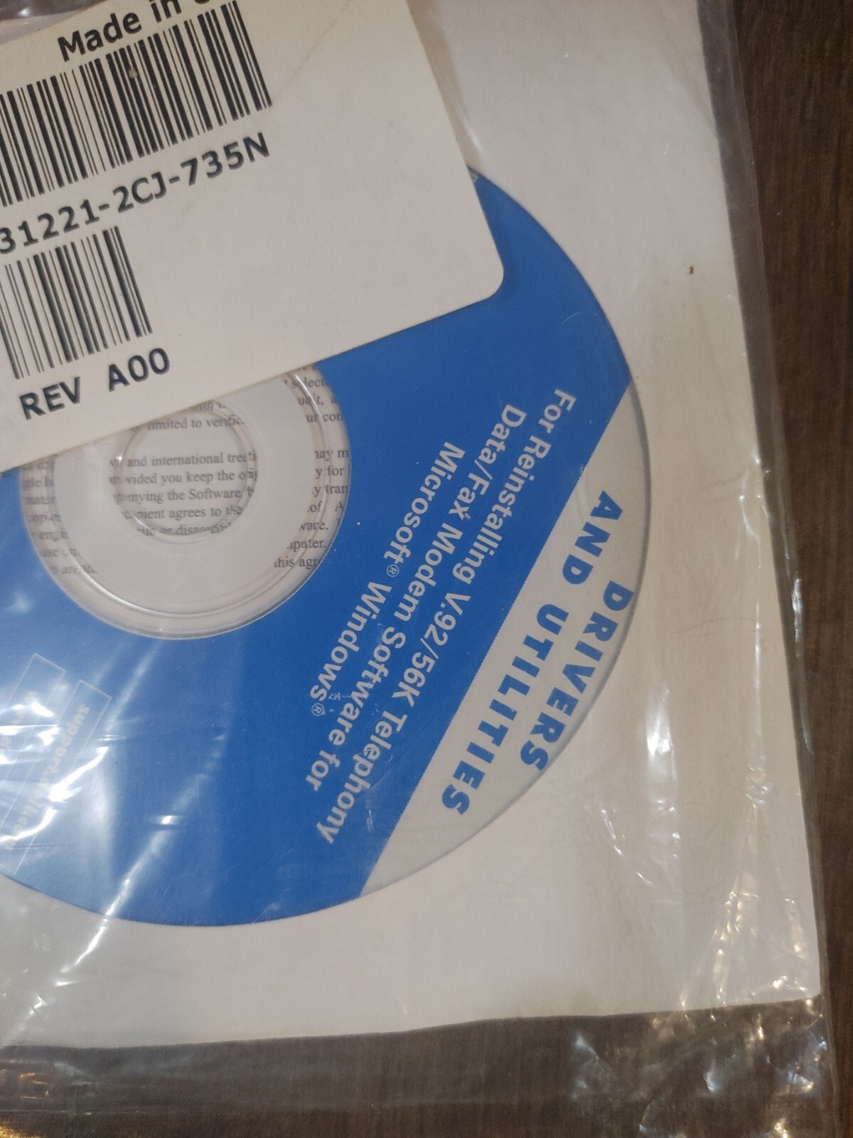 Drivers and utilities for reinstalling 3.92 / 56 K telephone & Data Fax Modem