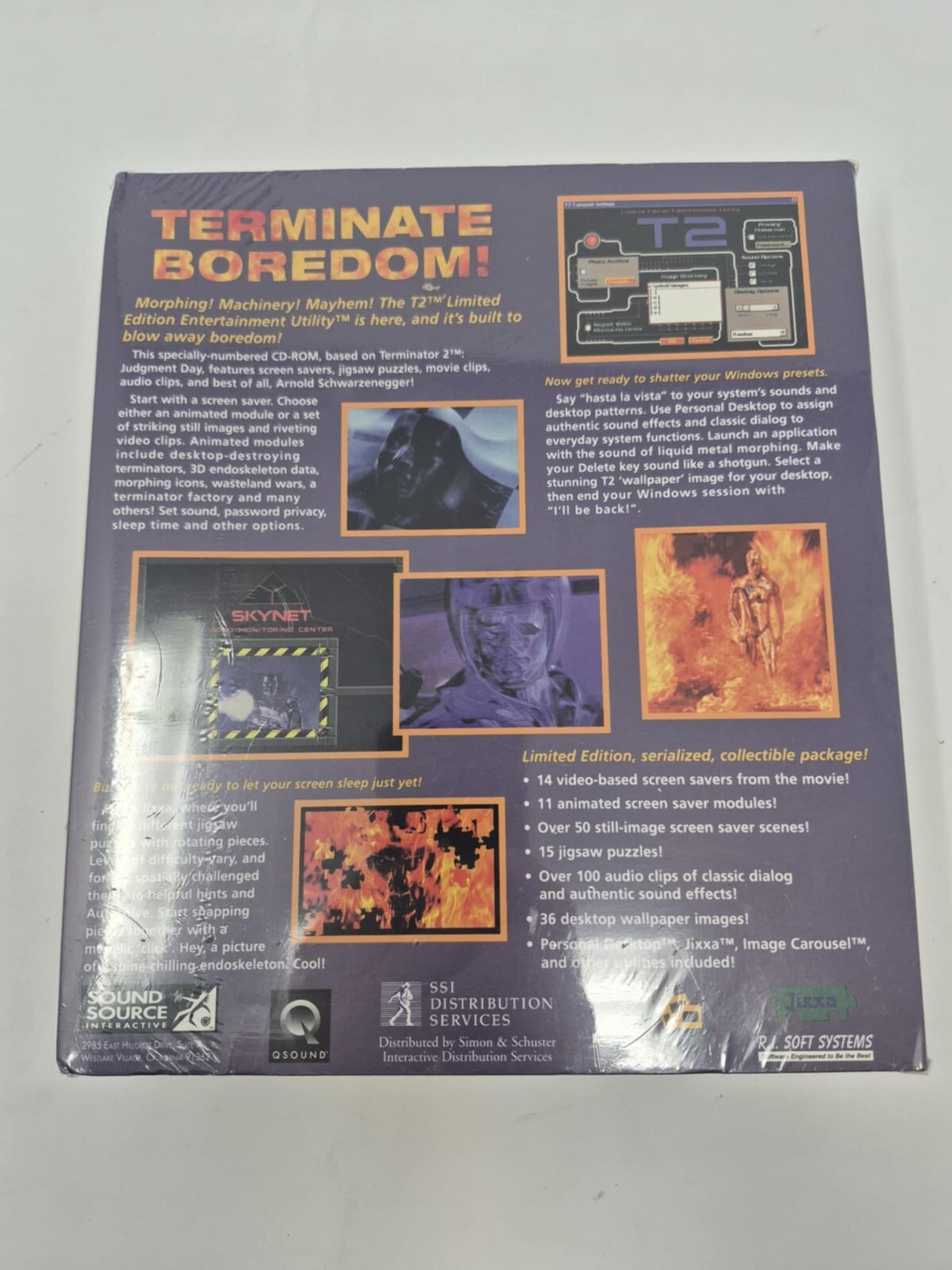 Terminator 2 T2 Limited Edition CD-ROM Entertainment Utility Big Box Win 3.1 95