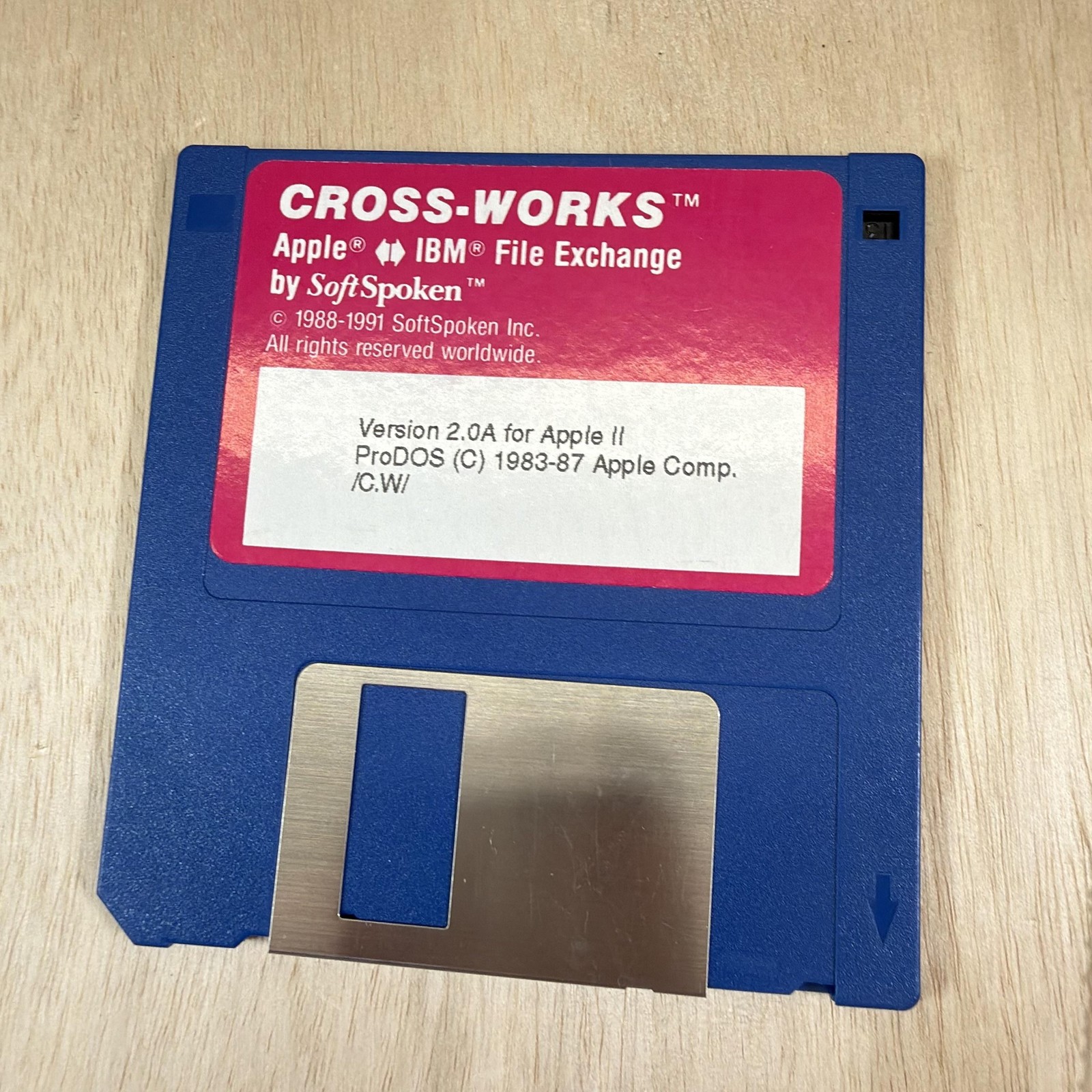 Vintage SoftSpoken Cross-Works Apple II IBM PC File Exchange Utility Disks Cable