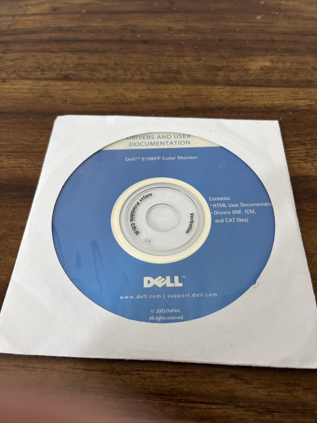 Drivers and User Documentation for Dell E196FP LCD Monitor DISK ONLY