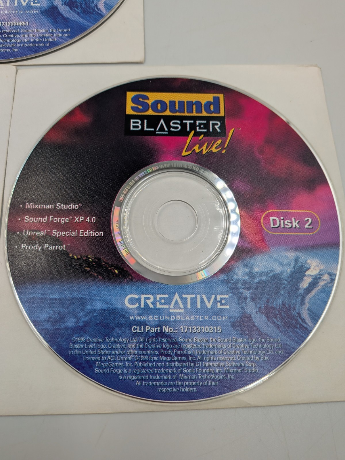 1999 Creative Sound Blaster Live 3-CD Driver Software Set Unreal Special Edition