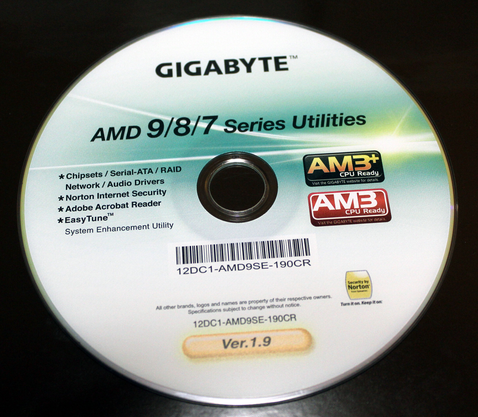 Gigabyte AMD 9/8/7 Series Utilities 12DC1-AMD9SE-190CR Ver. 1.9