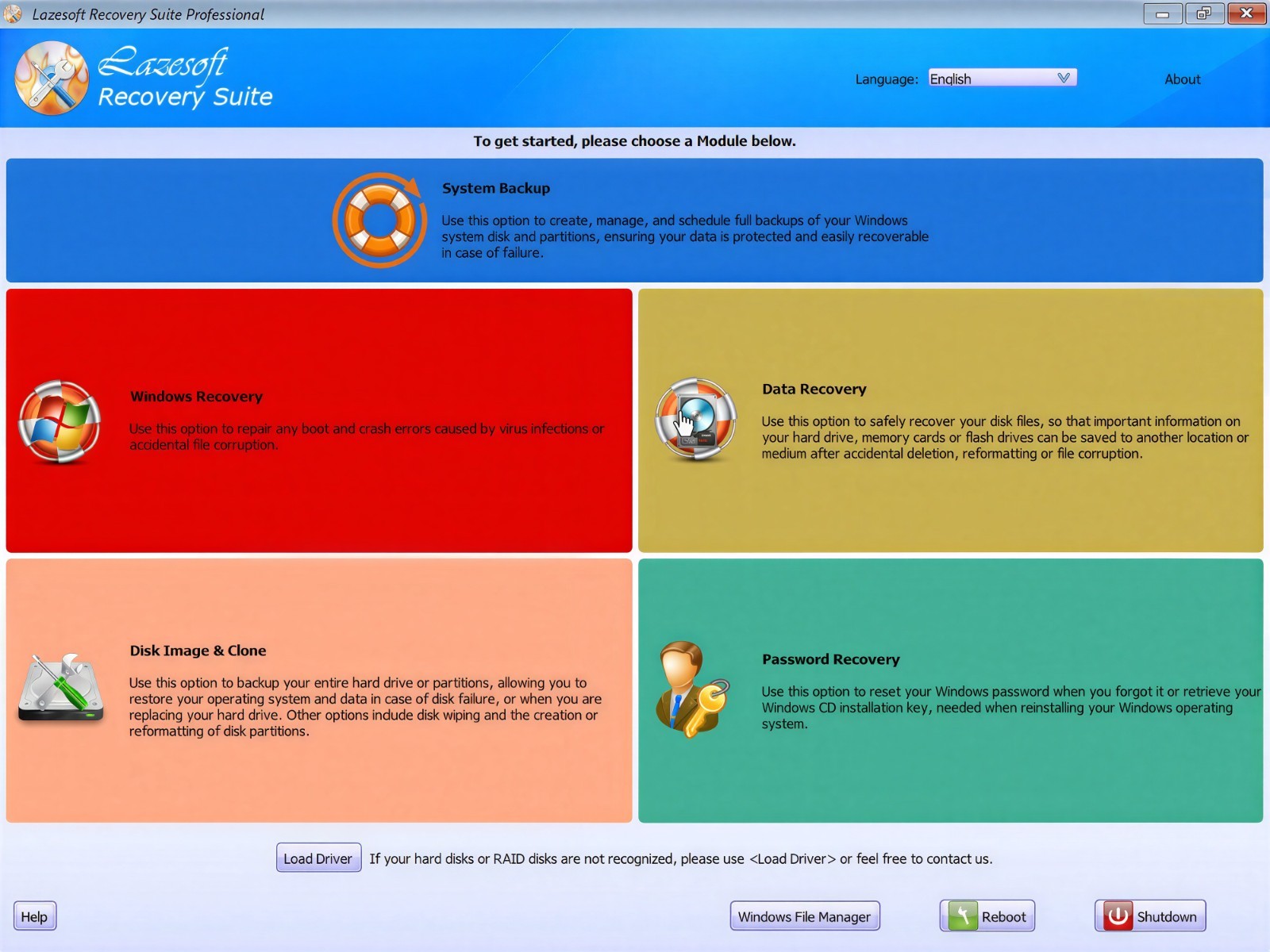 Lazesoft Recovery Suite Professional Edition Bootable DVD/USB