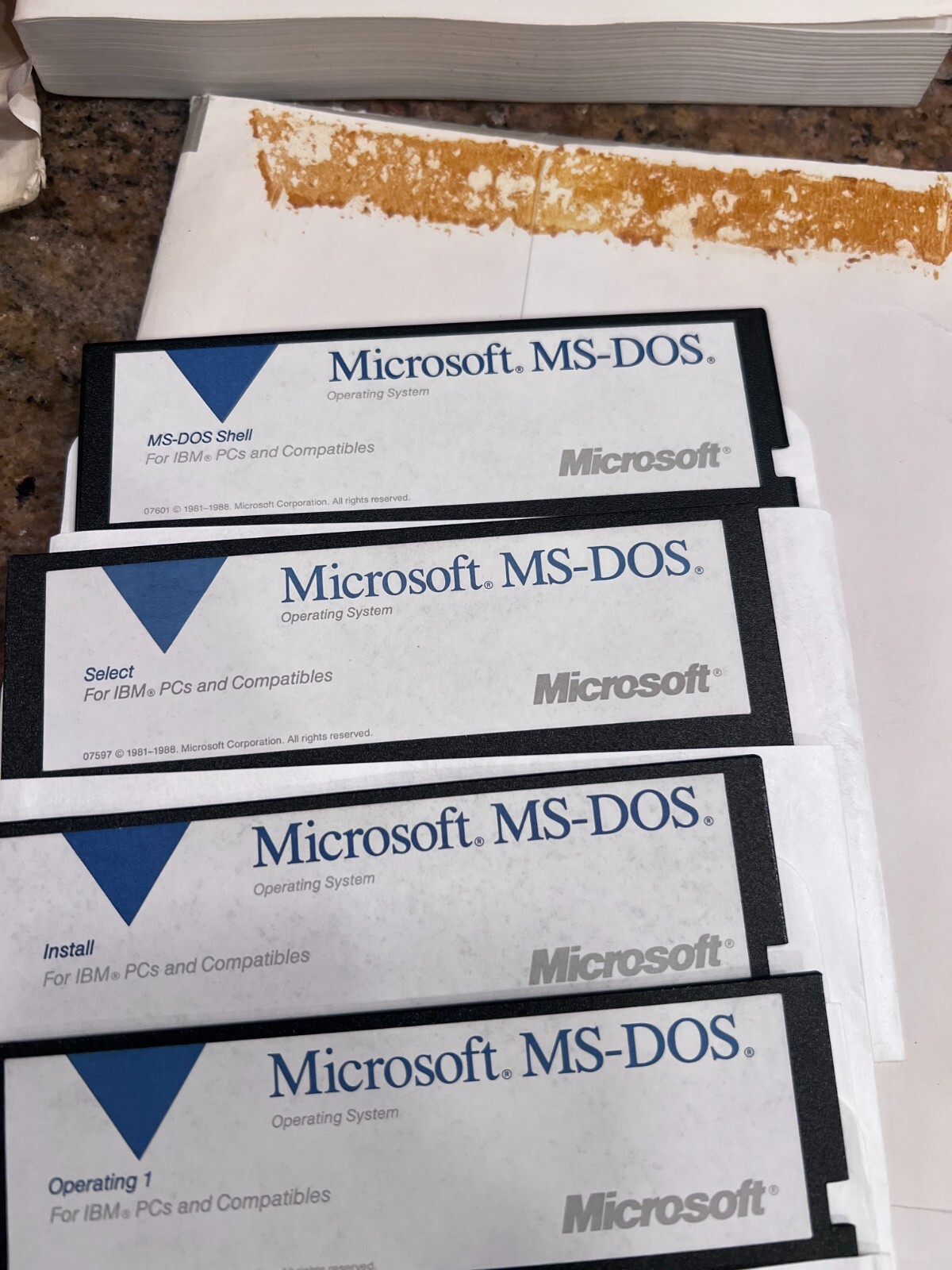 1988 Microsoft 4.01 MS-DOS Operating System (6) 5.25″ Floppy Disk Set