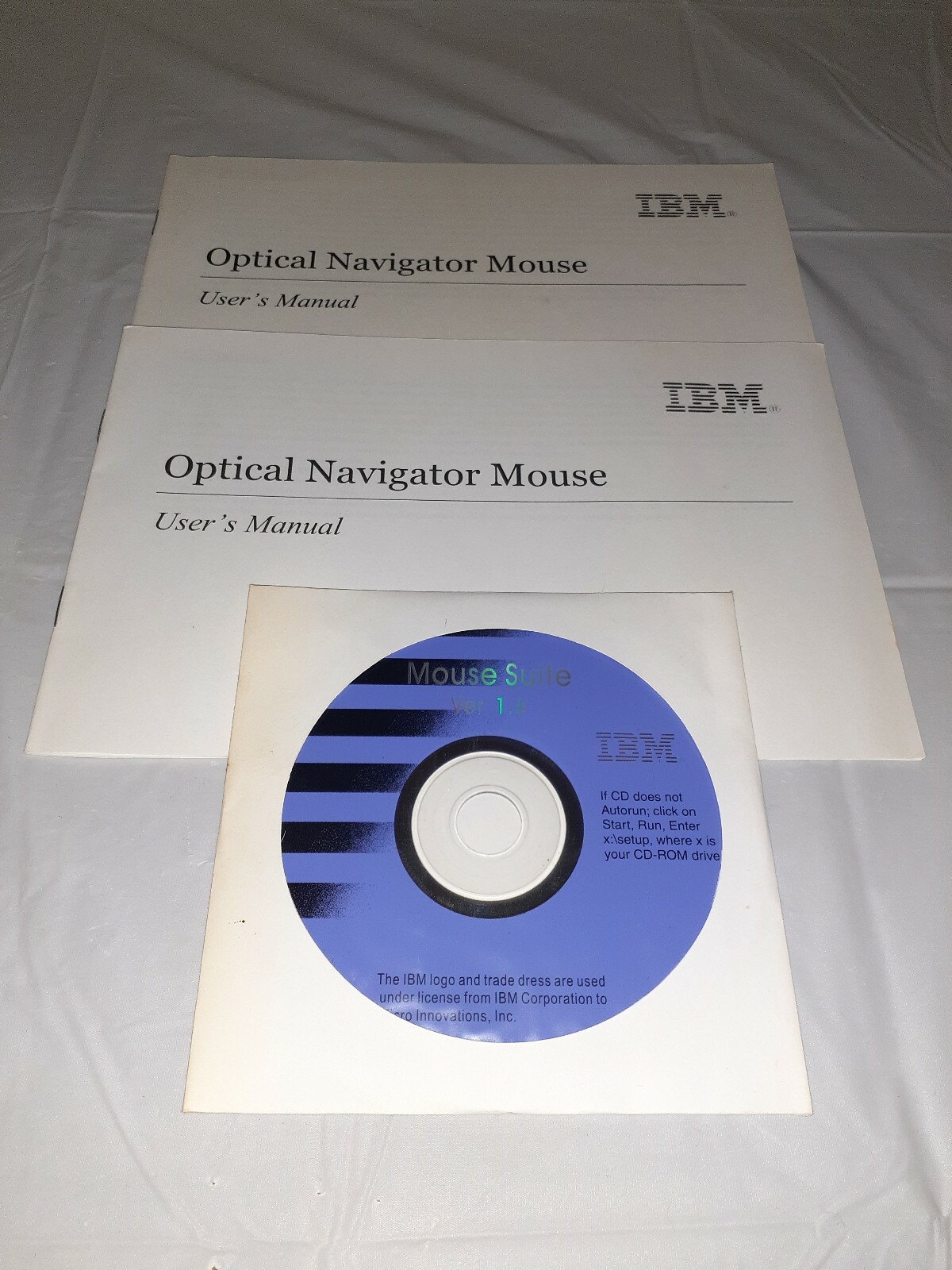 IBM Mouse Suite Ver 1.6 CD-Rom And User Manuals Win 98/Win ME *NO MOUSE*