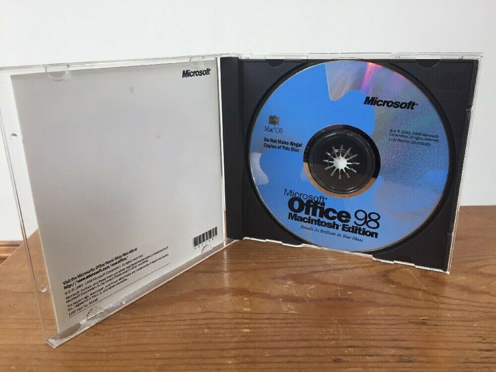 Vintage 1998 Office 98 Suite Macintosh Mac OS Edition X03-56083 Installation CD