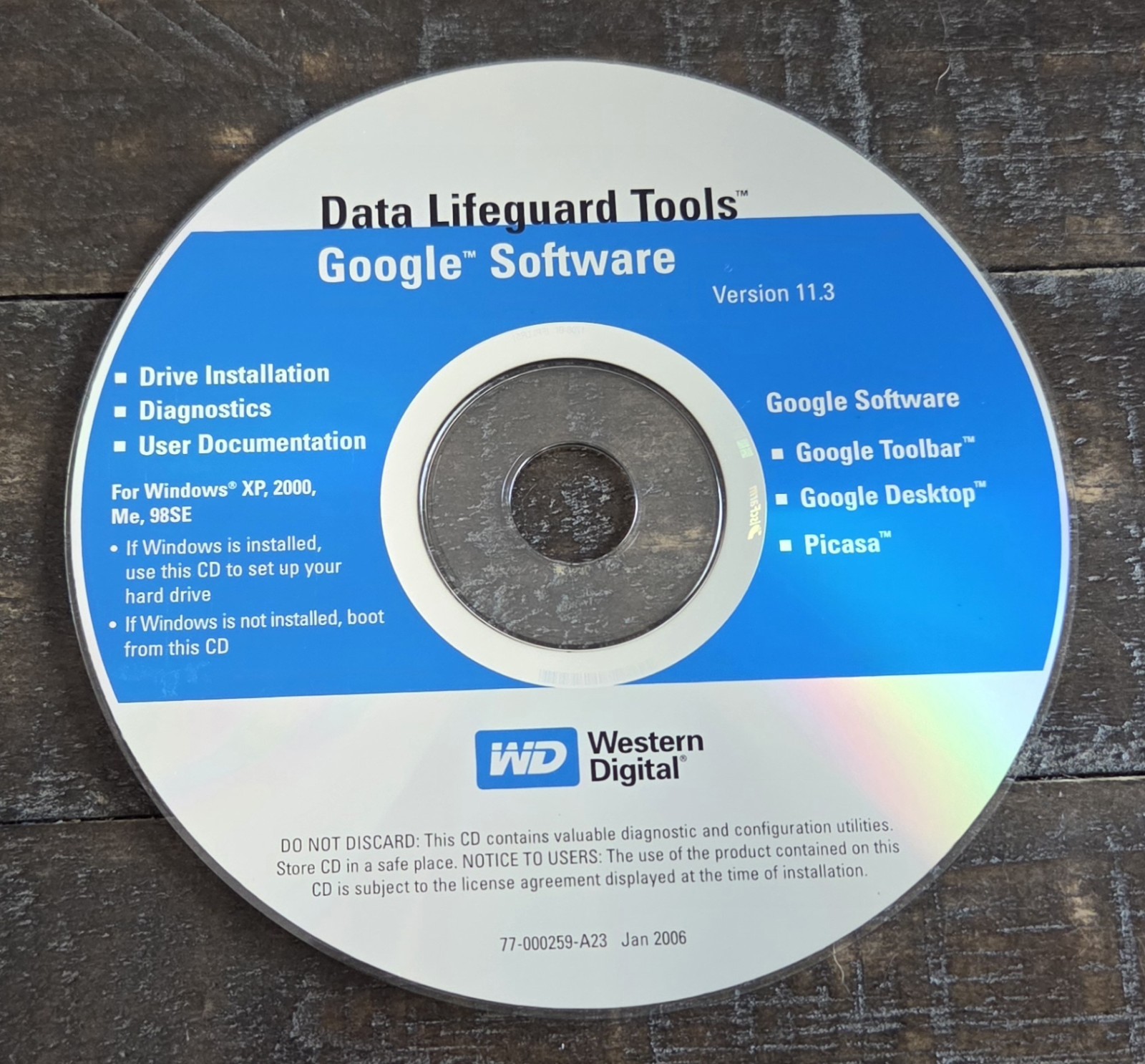 NEW Western Digital Data & Google Tools Software Ver 11.3 CD-Rom Google w Picasa