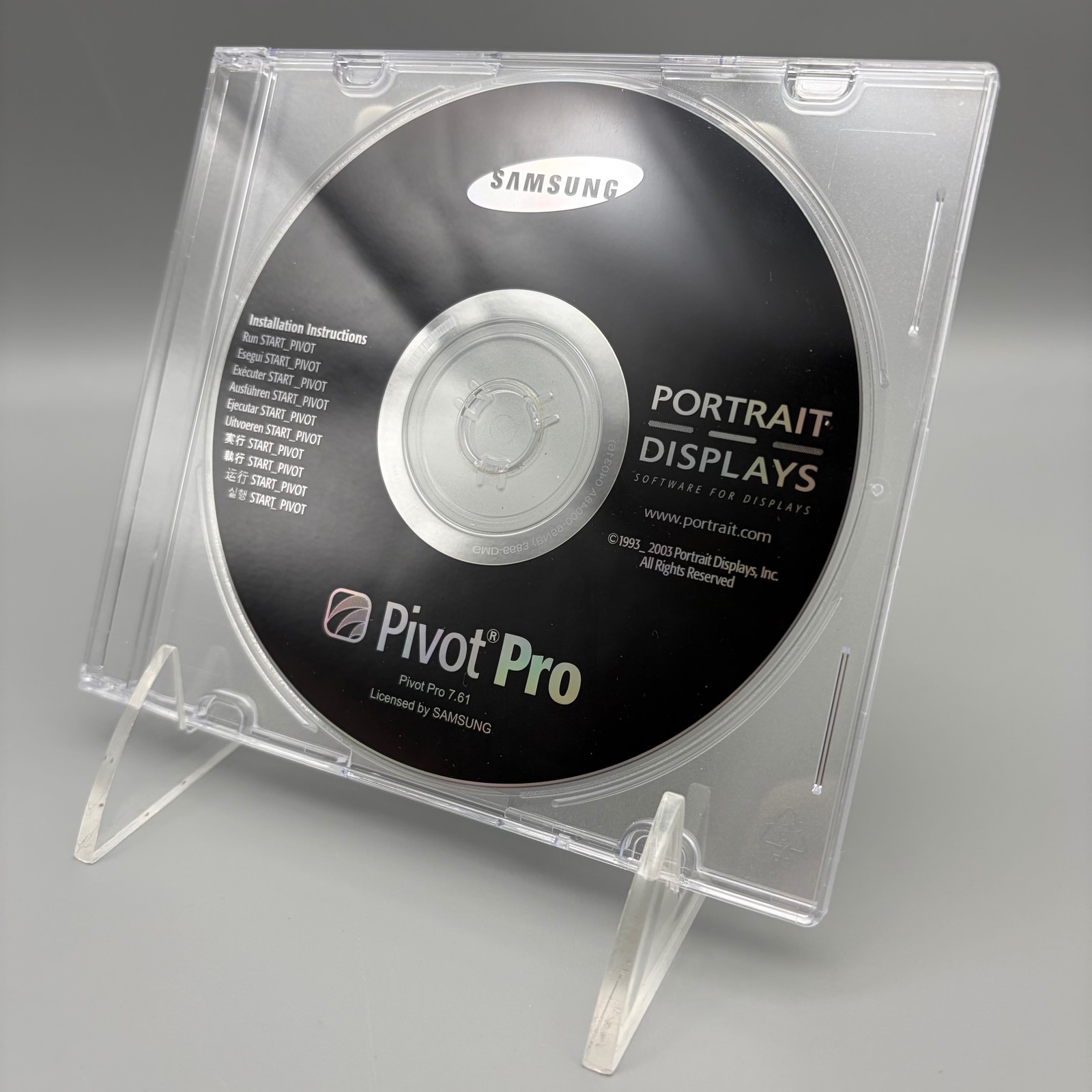 Vintage 2003 Samsung Portrait Displays Pivot Pro 7.61 Utility Software CD-ROM