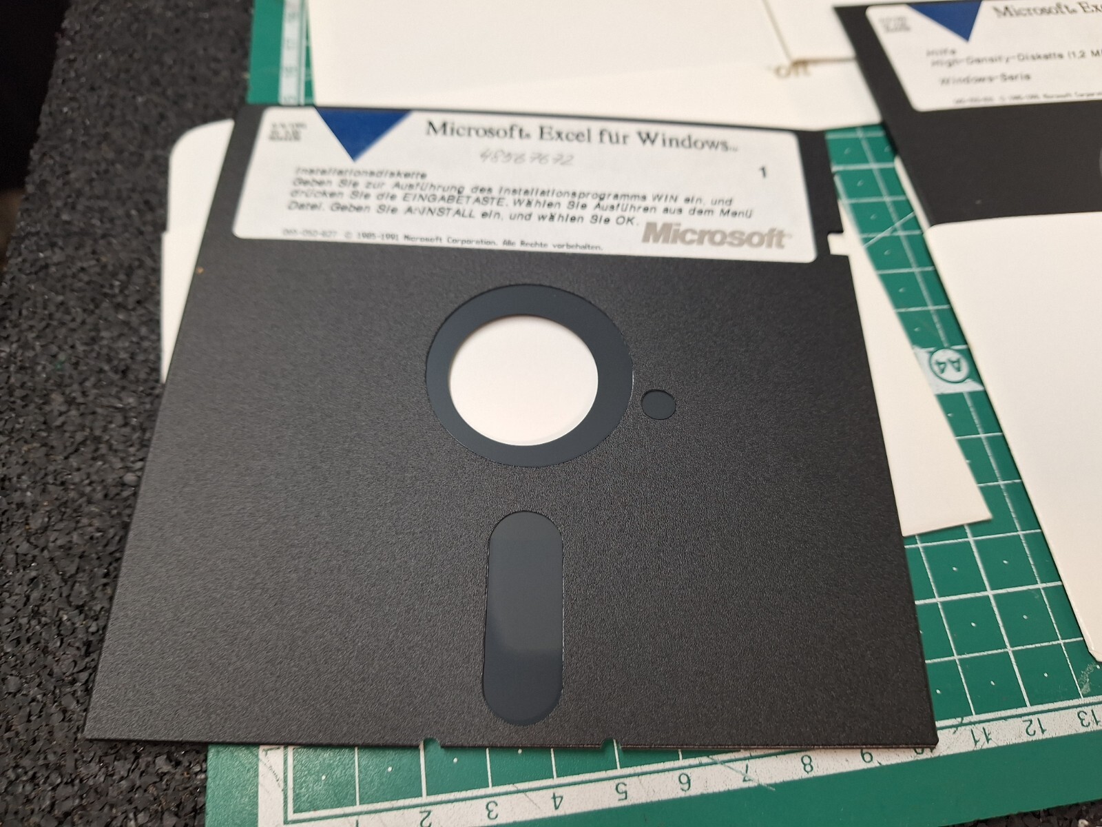 Lot 3 Microsoft Excel 5.25″ German Vintage PC Windows Collection Floppy Disks