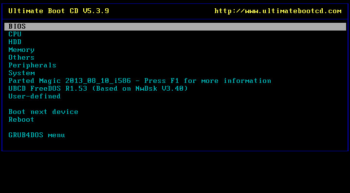 Ultimate Boot CD UBCD Boot Disk