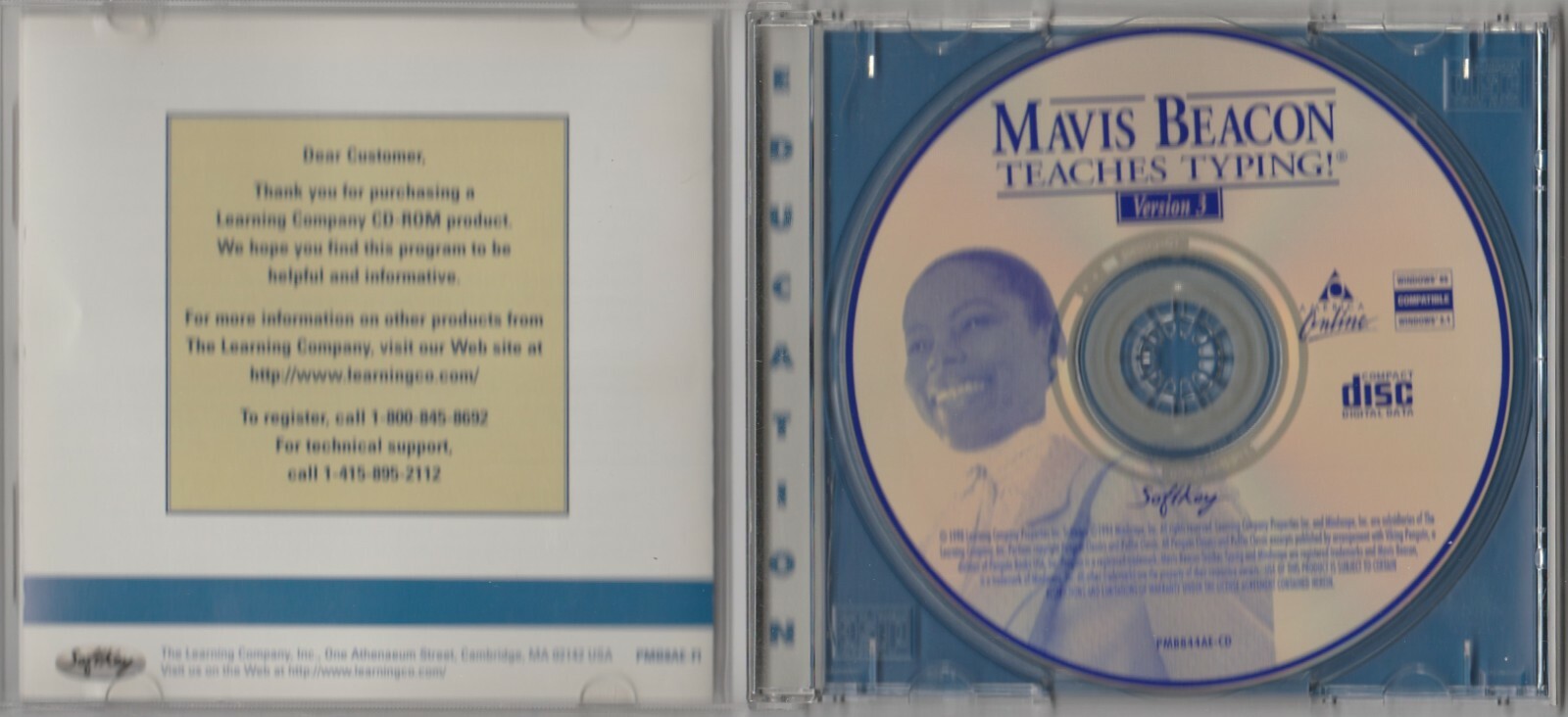 Mavis Beacon Teaches Typing Ver. 3 CD-Rom for Windows 3.1 & 95 by Softkey