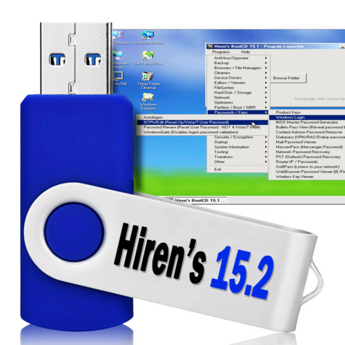USB Hiren’s Boot Disc 15.2 Recovery & Repair Windows XP VISTA 7 8 10