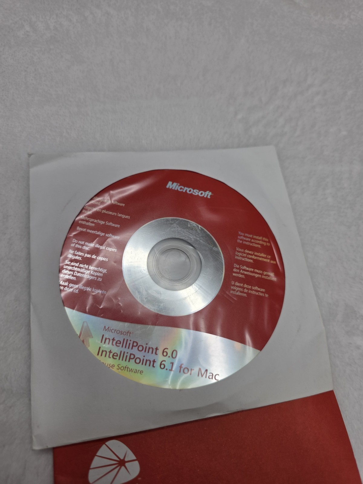 Vintage Y2K Microsoft IntelliPoint 6.0 6.1 Mac Wireless Mouse Driver Disc Manual