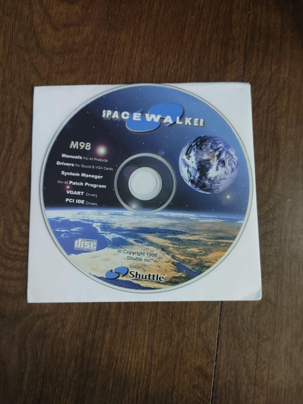 Vintage Spacewalker M98 Drivers and Manuals CD, System Manager Shuttle Inc