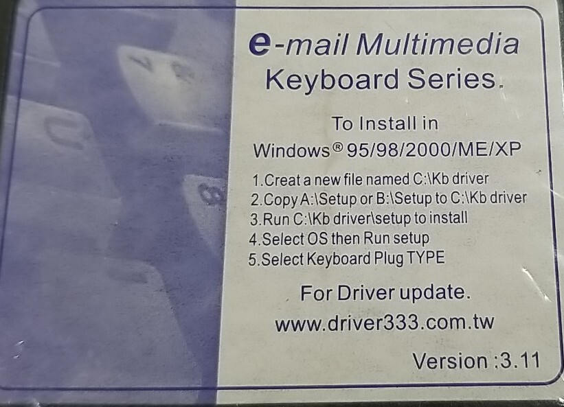 Small 3.5″ Floppy Disc E-mail Multimedia Keyboard Series Driver Install Windows