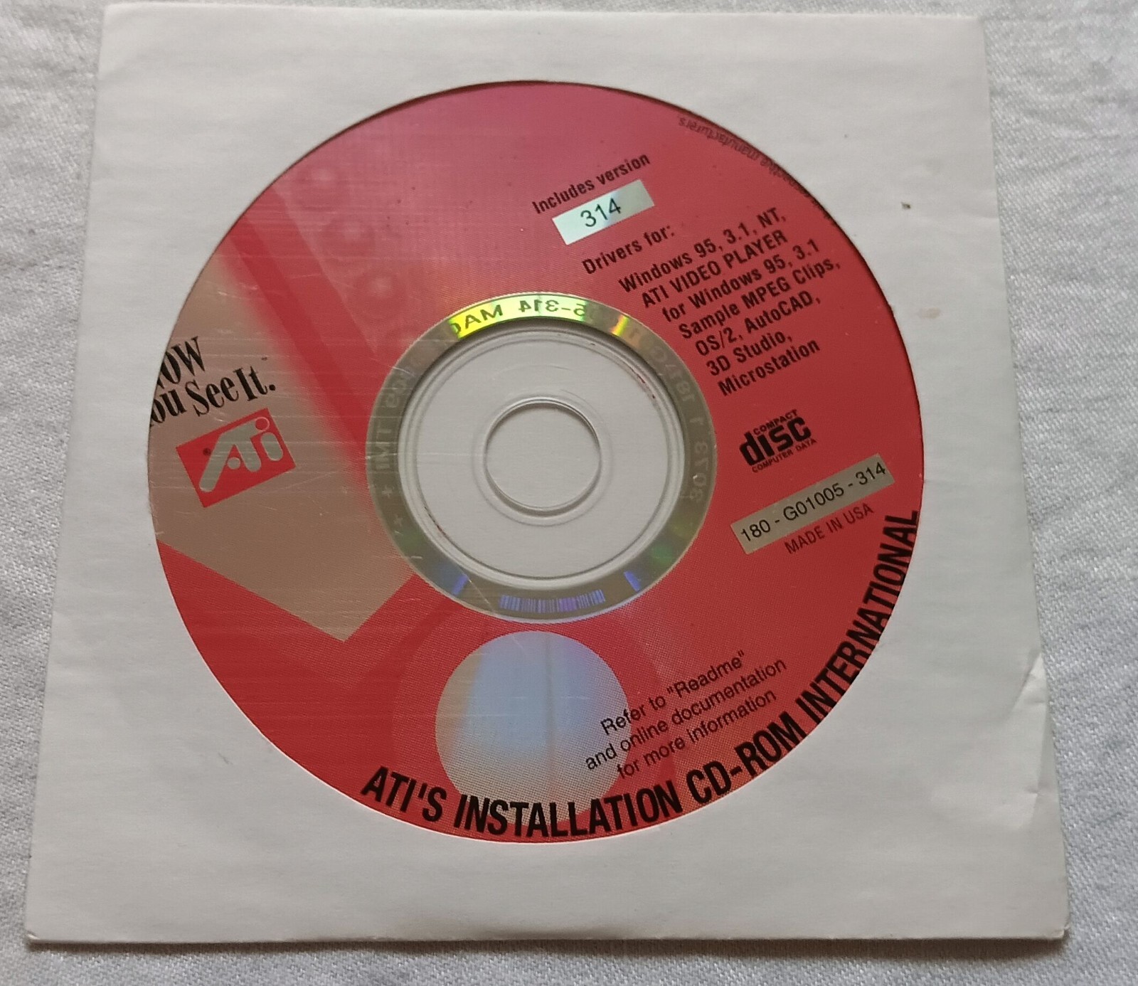 ATI Video DVD Player Drivers Installation CD-ROM Windows 95, 3.1, OS/2, AUTOCAD