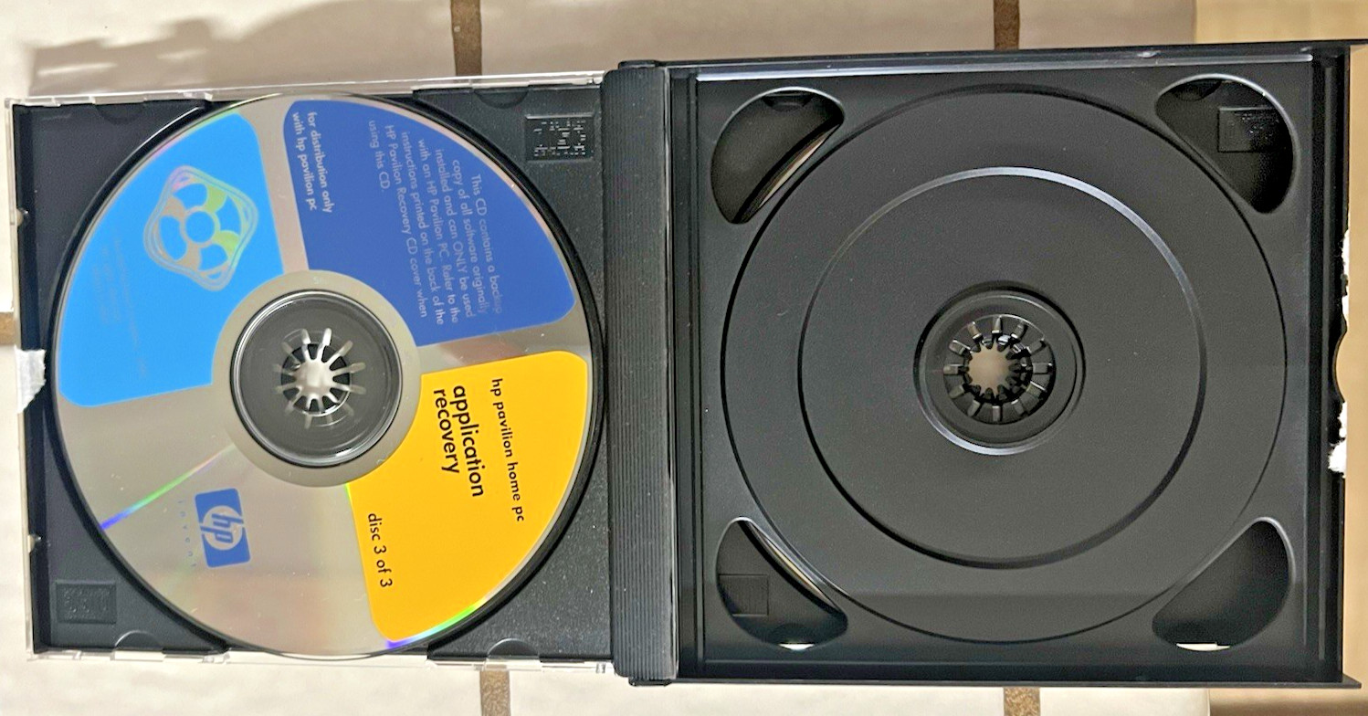 HP Pavilion Recovery 3 Disc CD Set System & Application Recovery 2000 Nice Discs