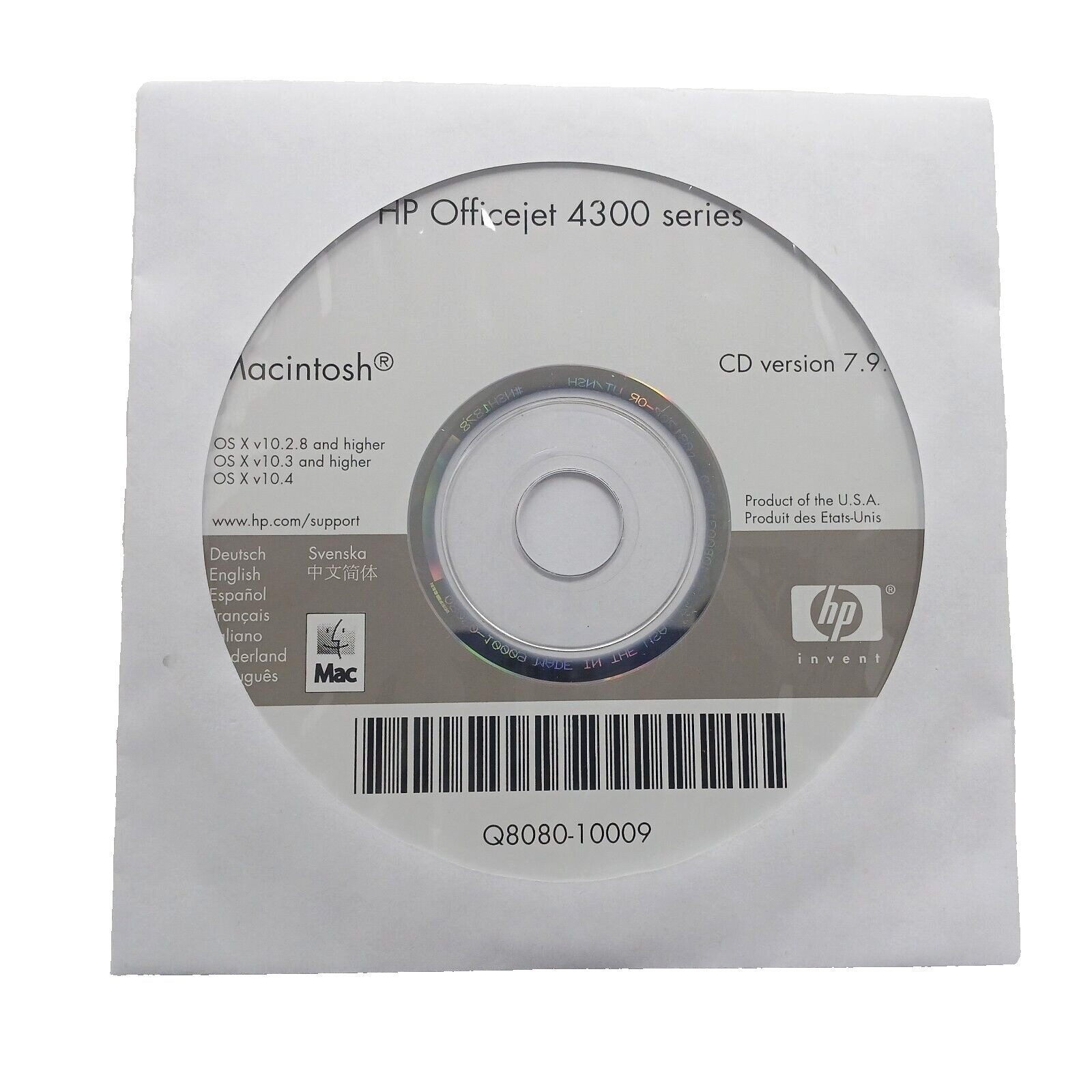 HP Officejet 4300 Series Software Drivers CD Version 7.9.0 Mac OS Compatible