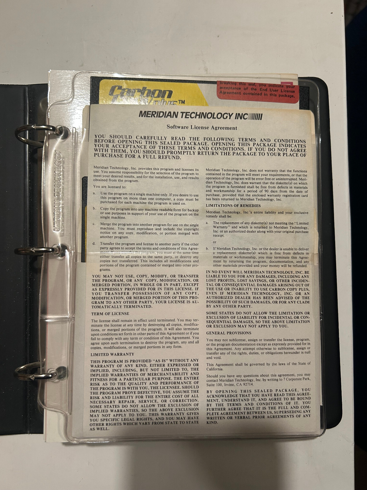 Microcom Carbon Copy Plus V5.0 Remote Control Software 5.25″ Floppy Disk