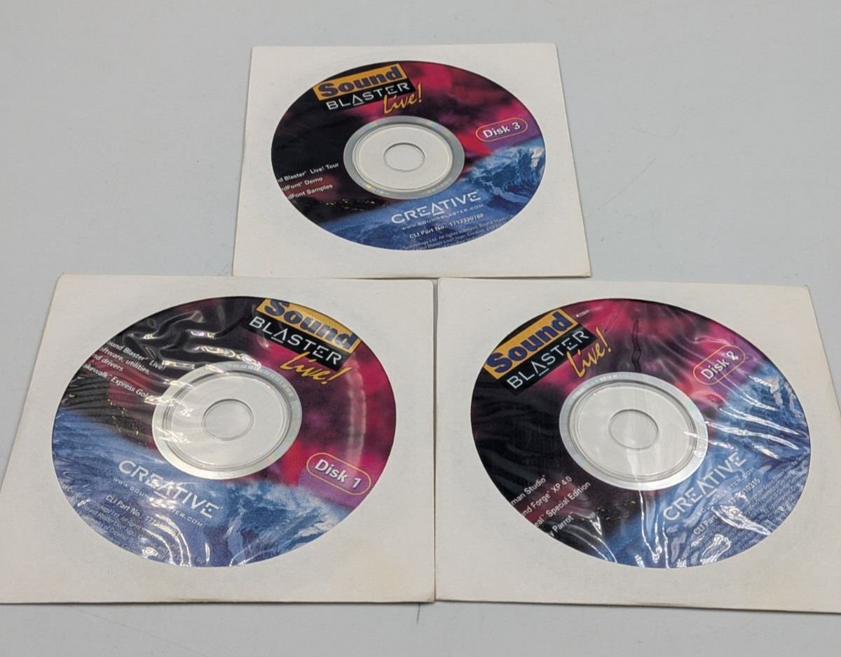 1999 Creative Sound Blaster Live 3-CD Driver Software Set Unreal Special Edition