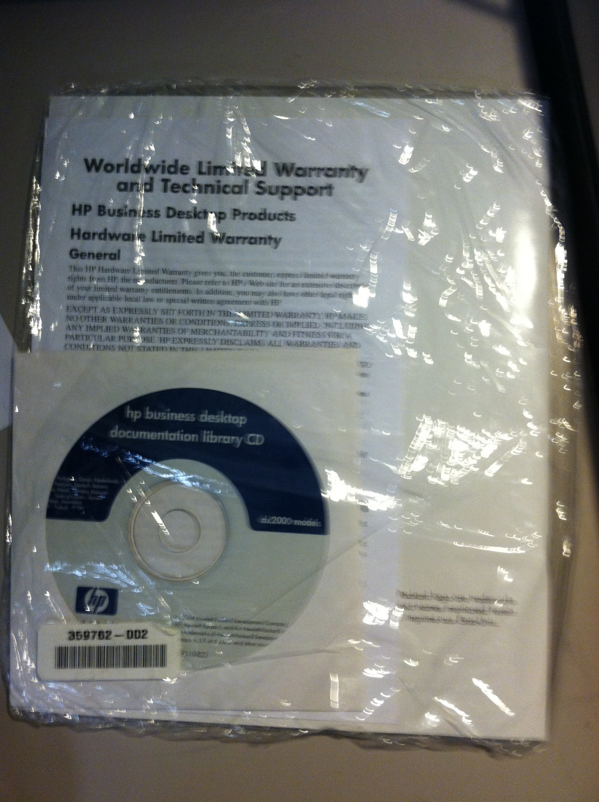 New sealed hp business desktop documention library dx2000 and quick setup
