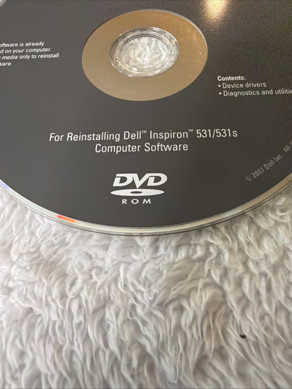 Dell Drivers & Utilities Reinstalling Inspiron 531/531s Vtg PC CD ROM Software