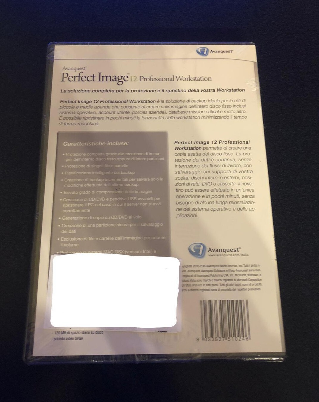 PERFECT IMAGE 12 PROFESSIONAL WORKSTATION AVANQUEST IN ITALIANO nuovo