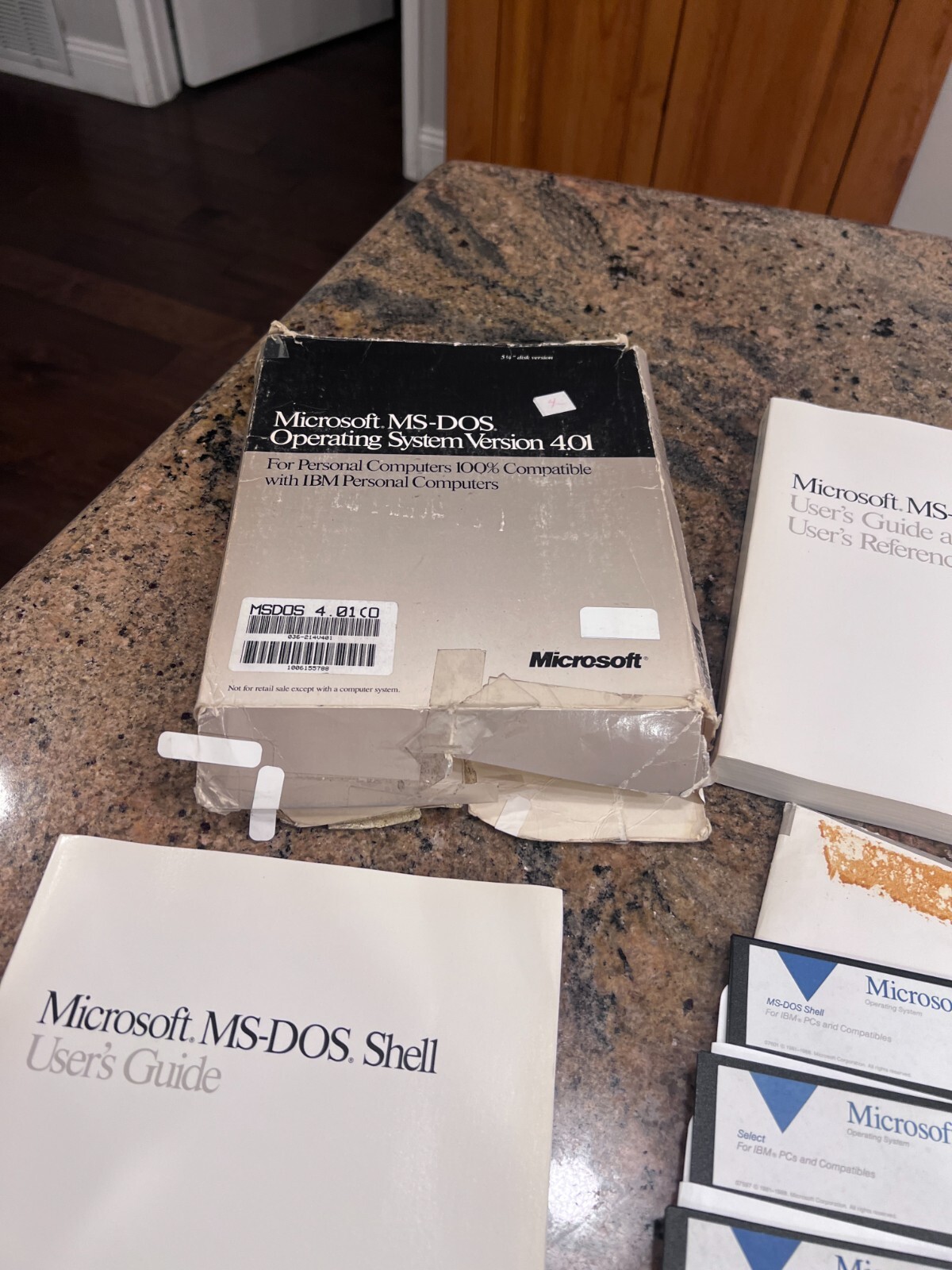 1988 Microsoft 4.01 MS-DOS Operating System (6) 5.25″ Floppy Disk Set