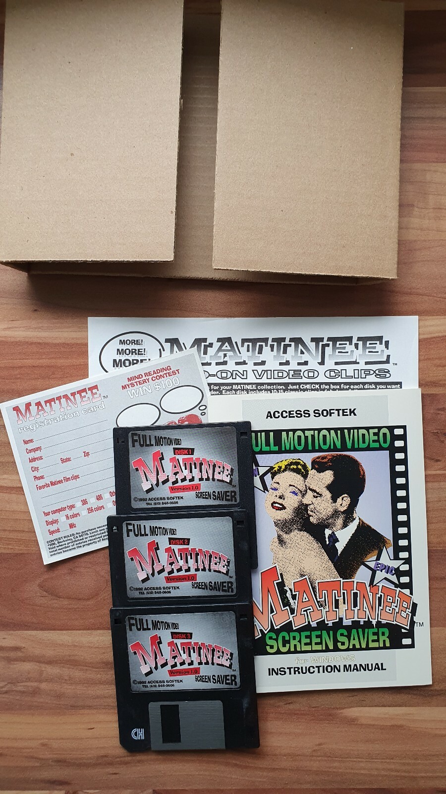 Matinee Screensaver 1992 for Windows 3.1 Access Softek Full Motion Video NEW & Original Packaging 