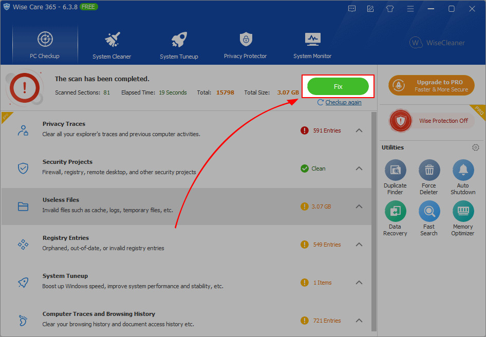 Wise Care 365 Pro ( Lifetime license / 3 PC) All in One PC Tuneup Check Utility