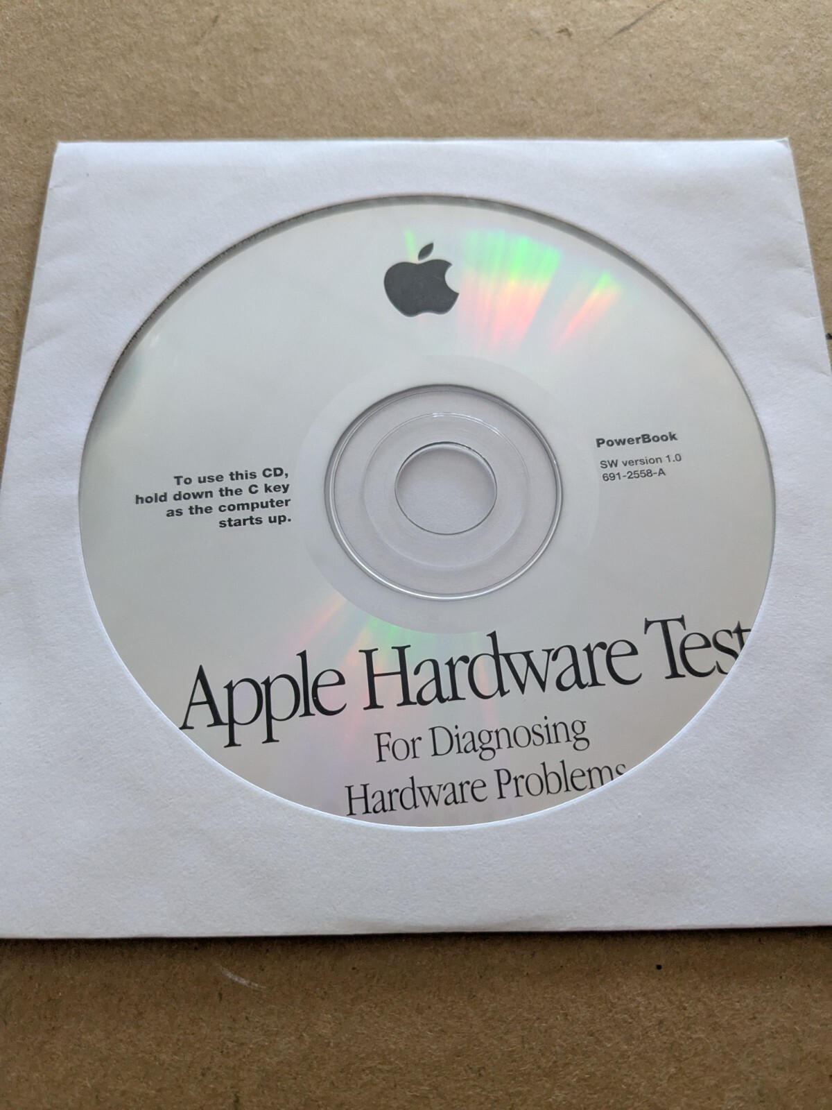 Apple Hardware Test CD for Powerbook SW Version 1.0 691-2558-A NEW UNUSED