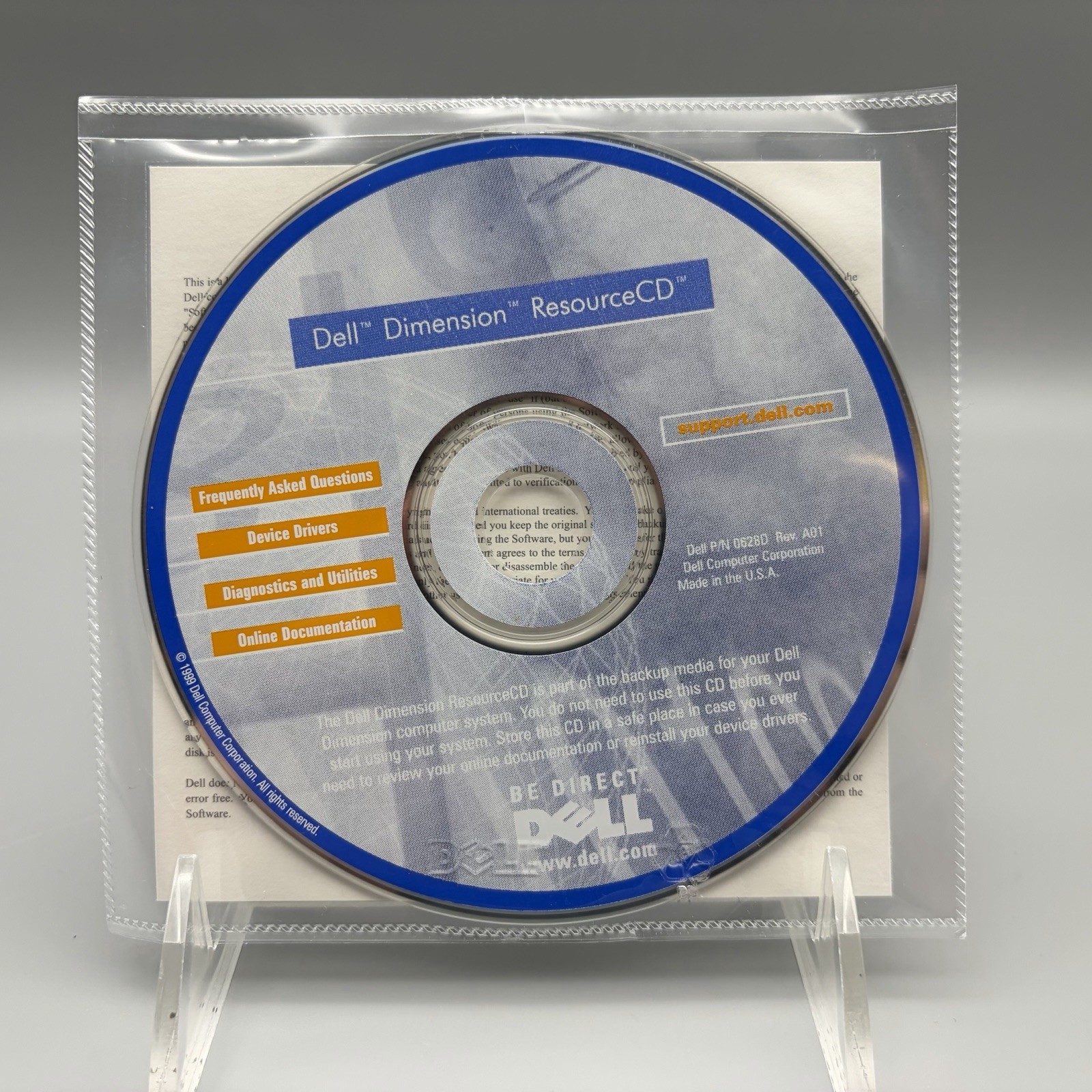 1999 Dell Dimension Resource CD Rom P/N 0628D OEM Software Drivers & Utilities