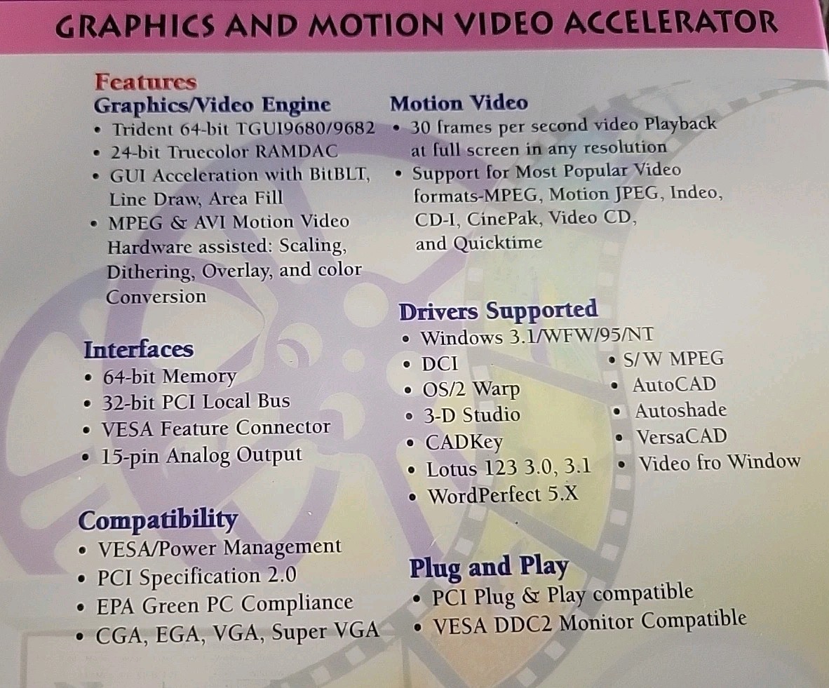 Jaton Video 57P Box w/ Paperwork, Discs and LWHA151A00 ISA Sound Card