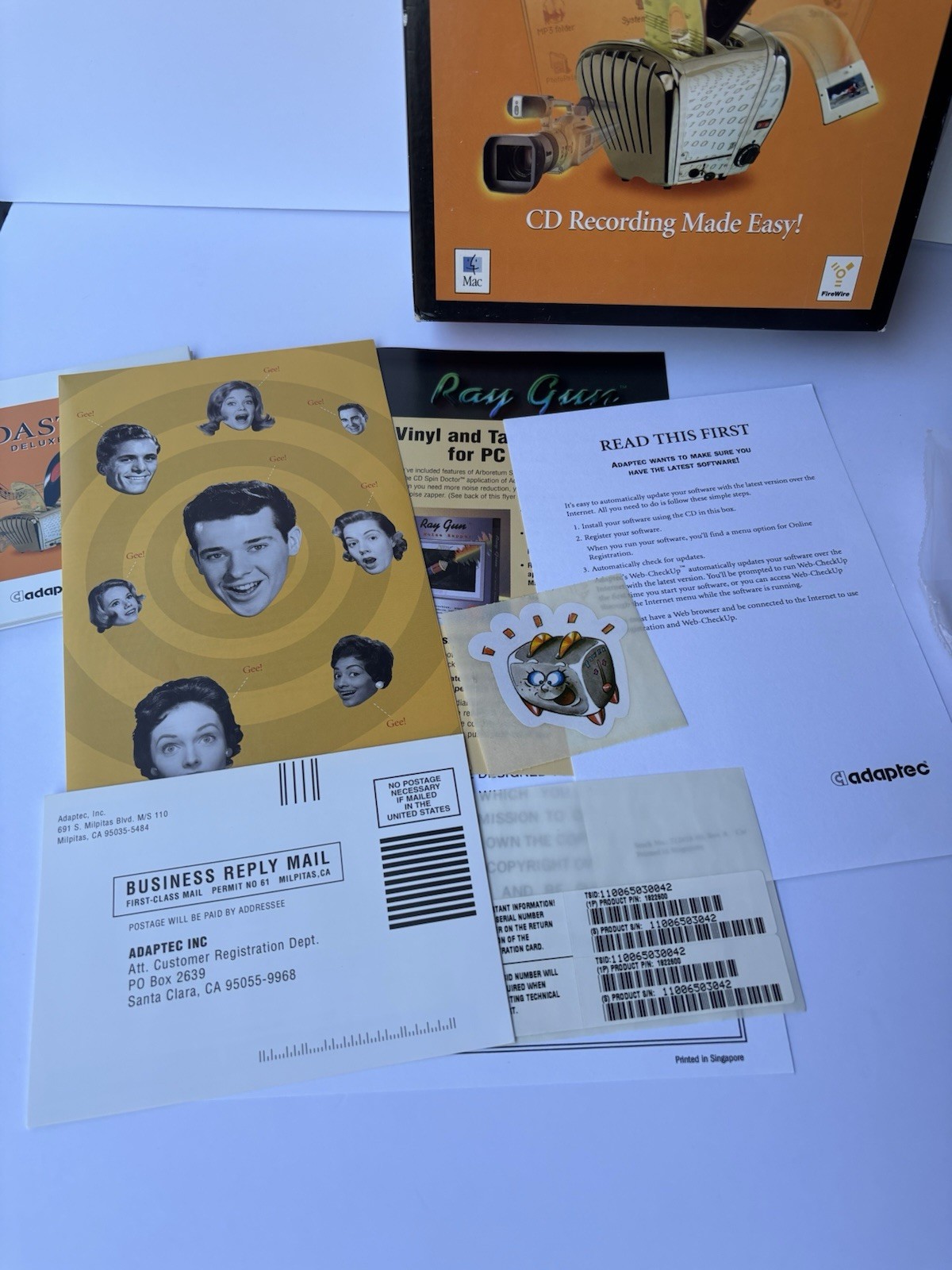 Vintage Macintosh Adaptec Toast 4 Deluxe Software Big Box CD Recording Complete