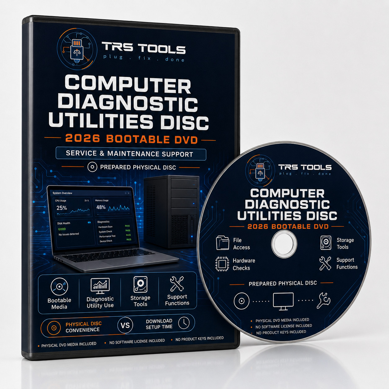 Computer Diagnostic Utilities Disc 2026 Bootable DVD for PC Service & Maintenanc