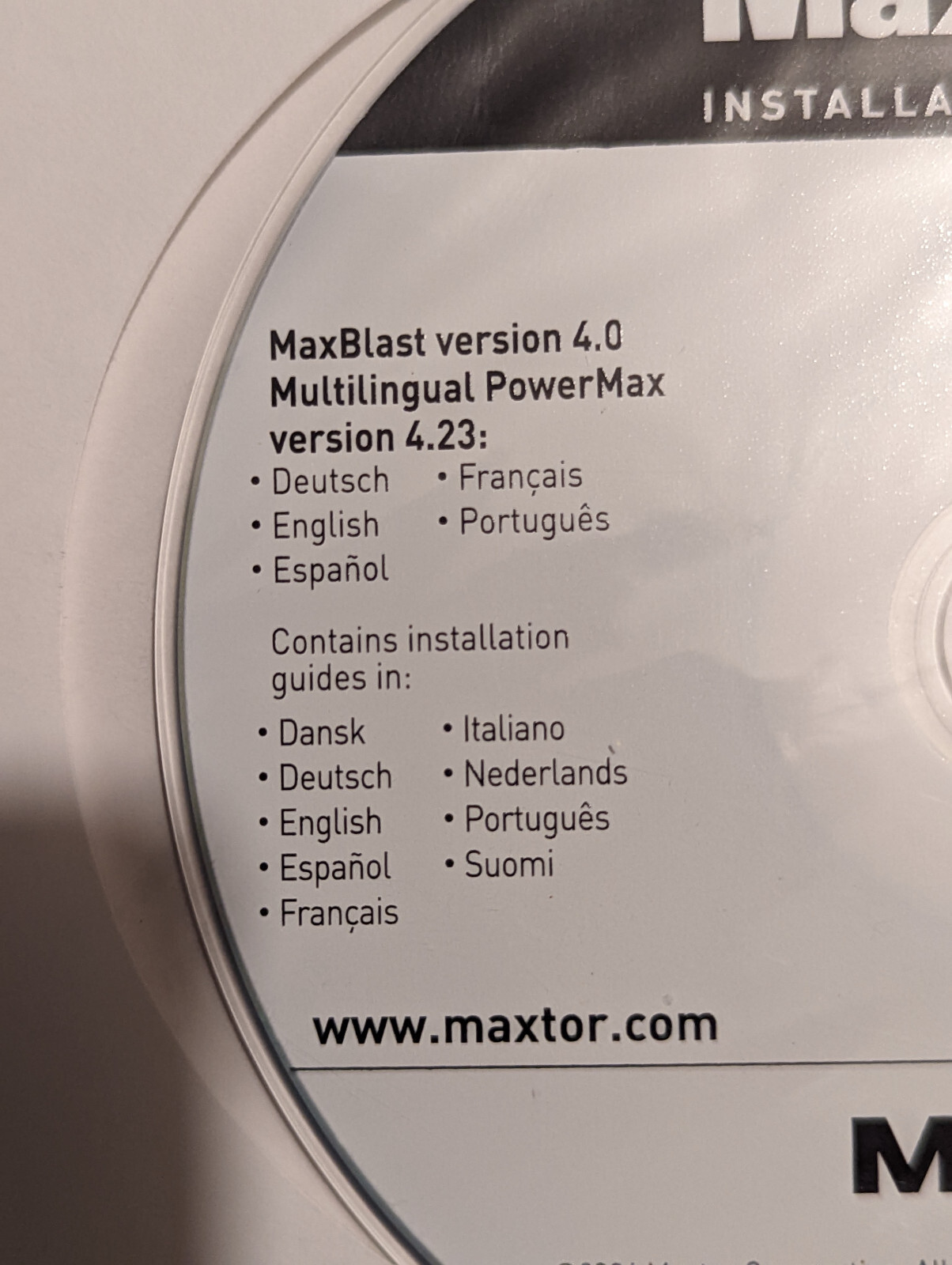 Maxtor MaxBlast 4 Software for Windows 98/Me/2000/XP