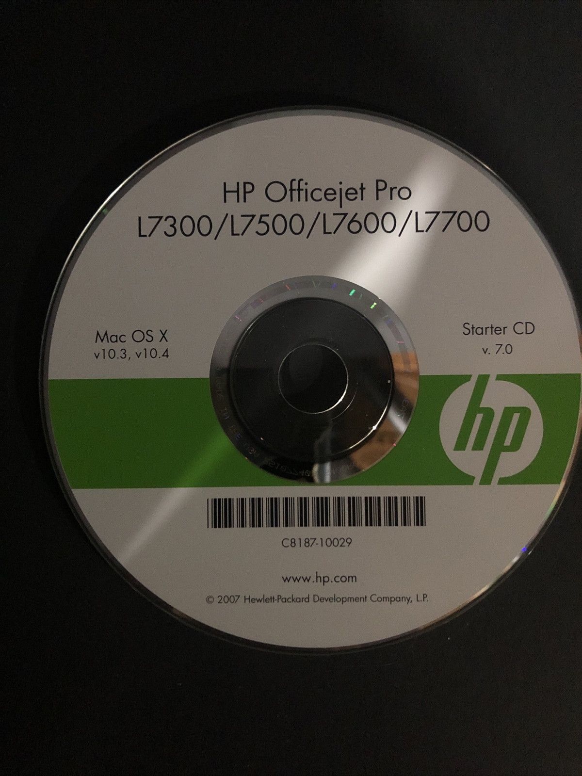 HP Officejet Pro L7300 L7500 L7600 L7700 Mac OS X 10.3 10.4 Drivers Disc CD