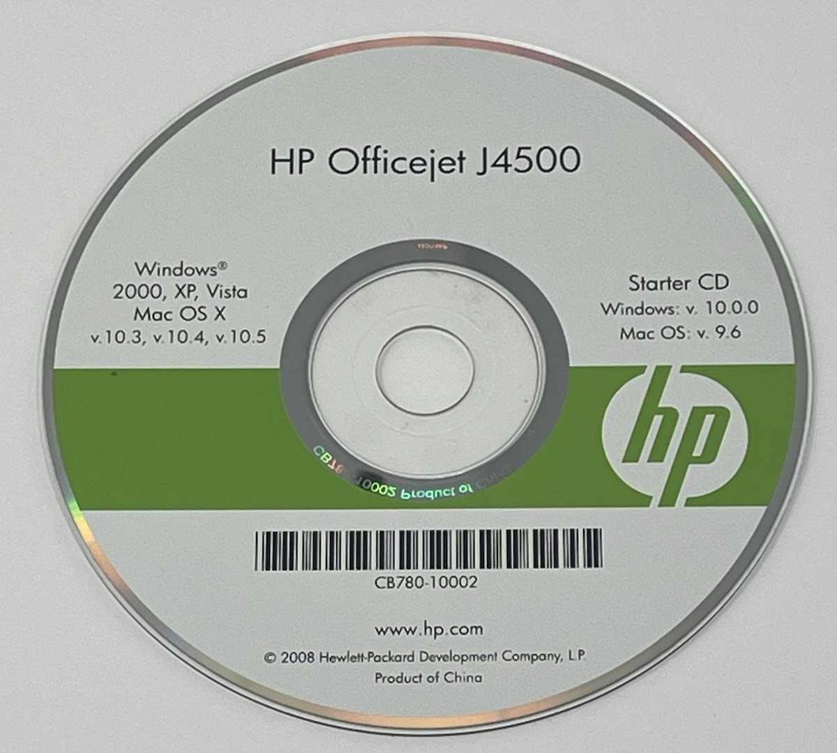 Hp Officejet J4500 Windows 10.0.0 Mac OS 9.6 Starter Cd Disc Only 2008