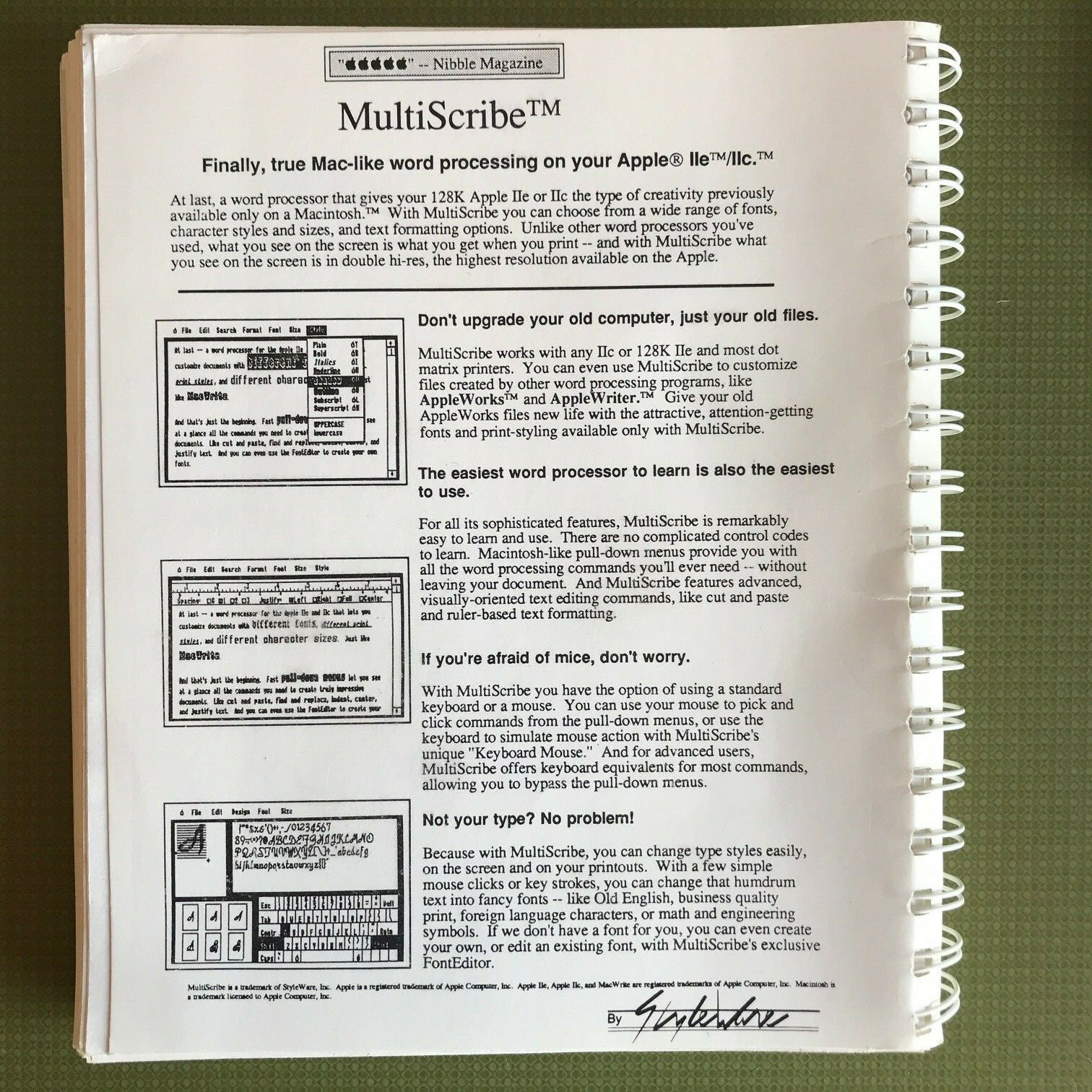 MultiScribe – Word processor for the 128K Apple IIe/IIc