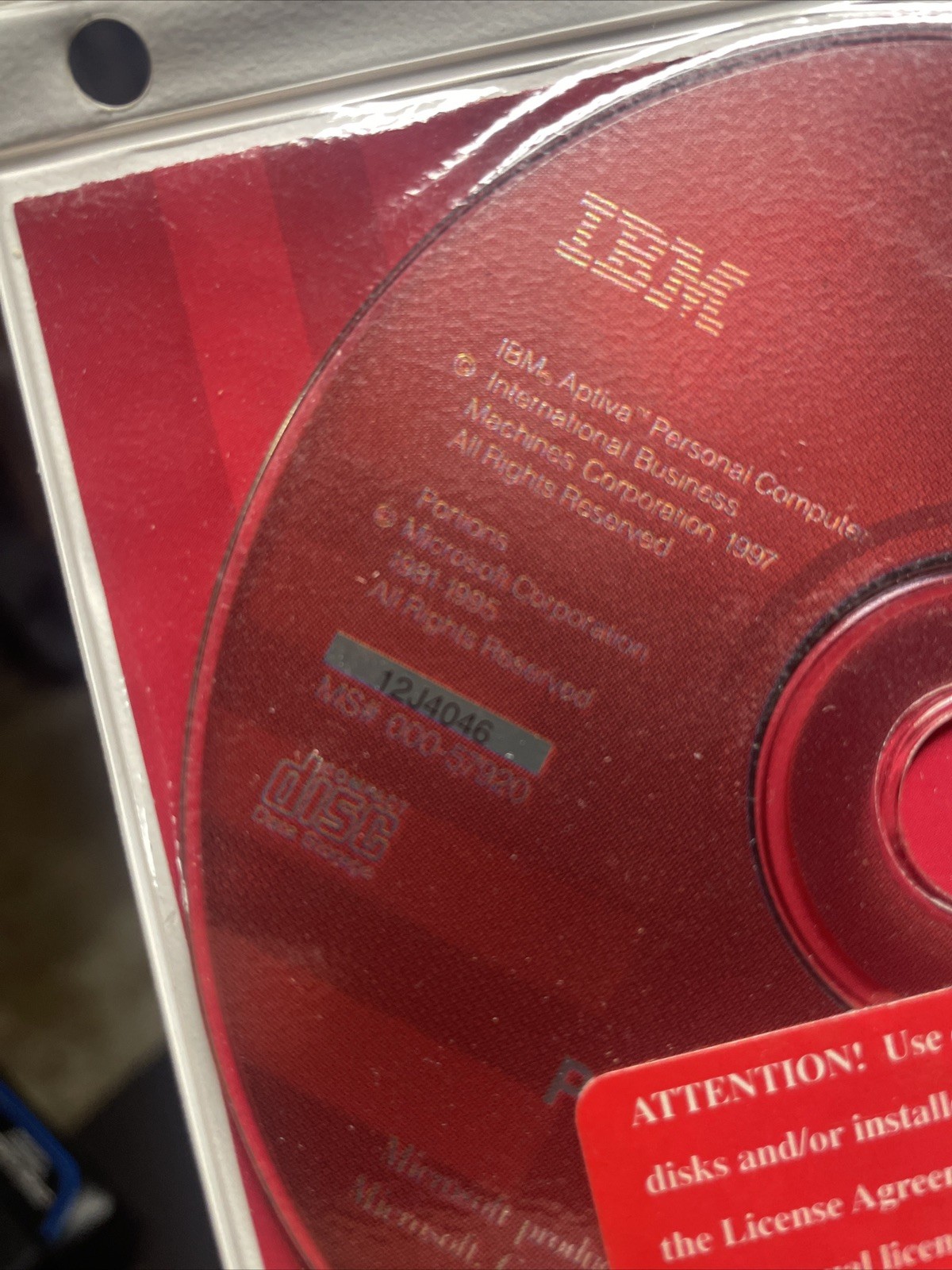 IBM Aptiva Product Recovery And Diagnostics and Utilities CD