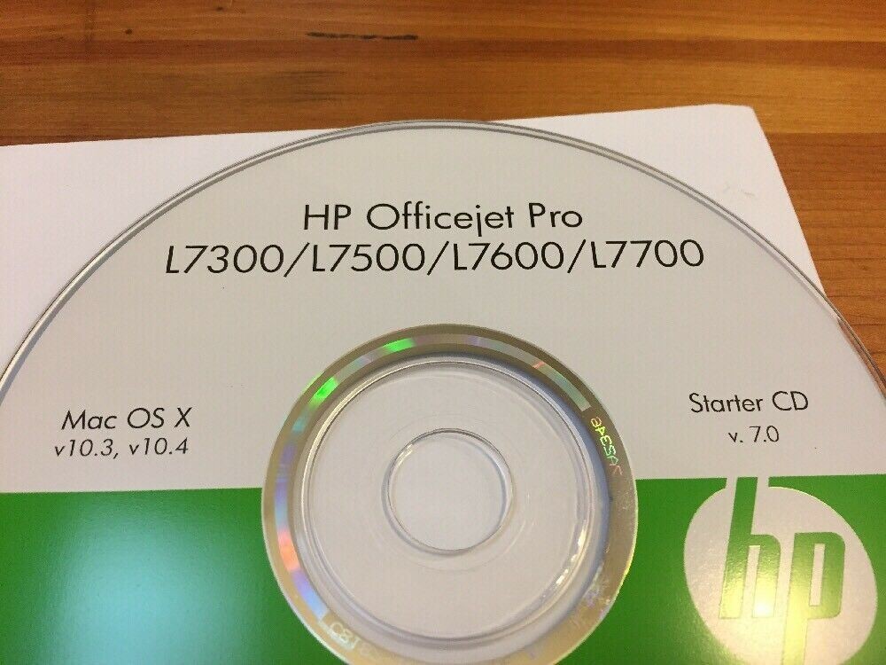 HP Officejet Pro L7300 L7500 L7600 L7700 Mac OS X 10.3 10.4 Drivers Disc CD
