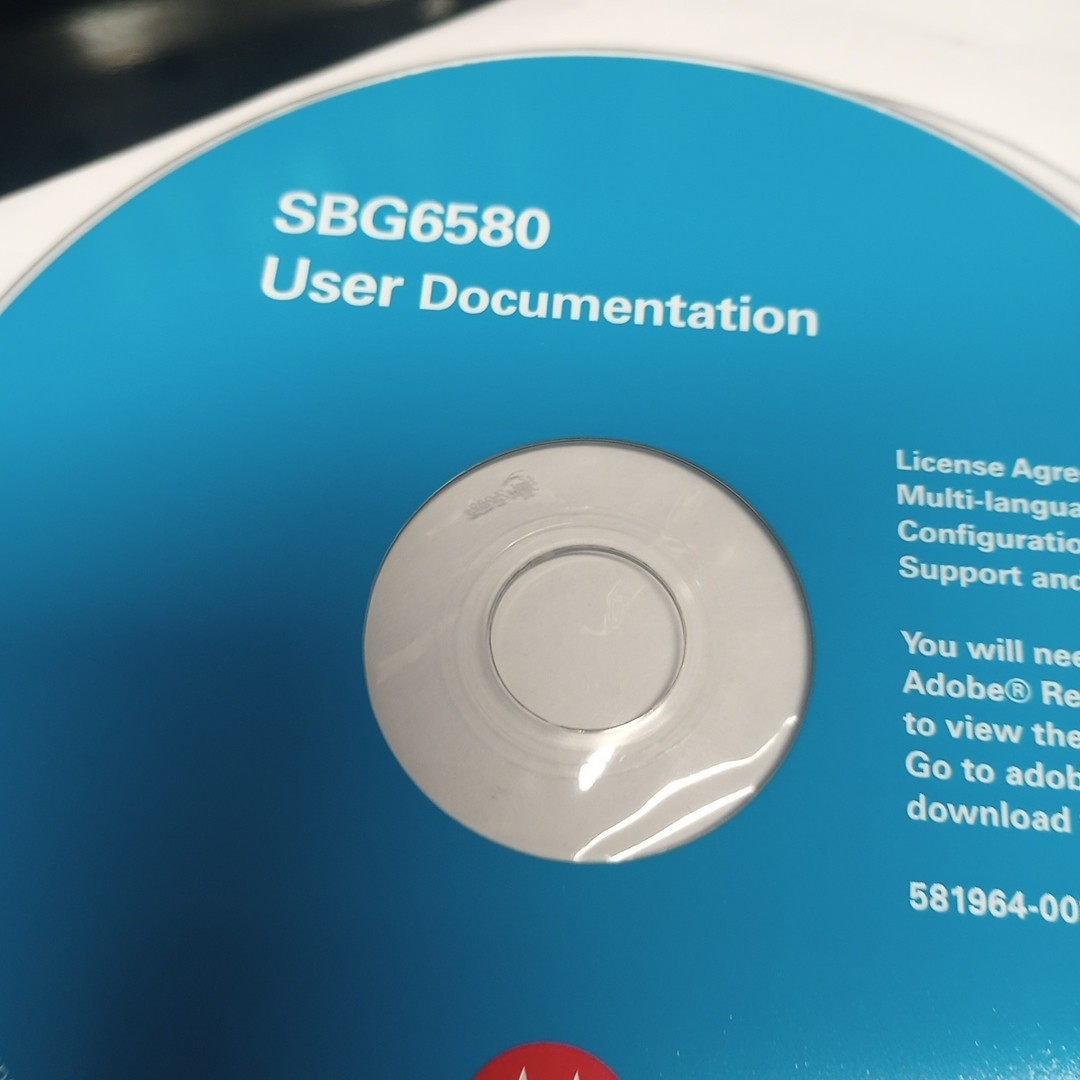 Motorola SBG6580 User Documentation CD-ROM License Agreement Configuration Ass