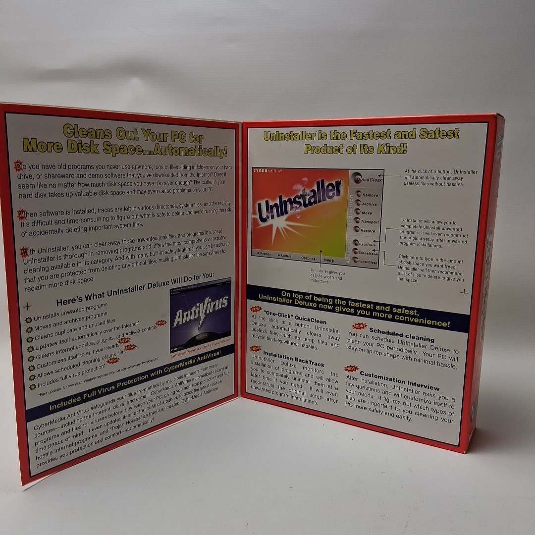 CYBER MEDIA Uninstaller Deluxe Cleans Windows Automatically PC CD-ROM Windows 95