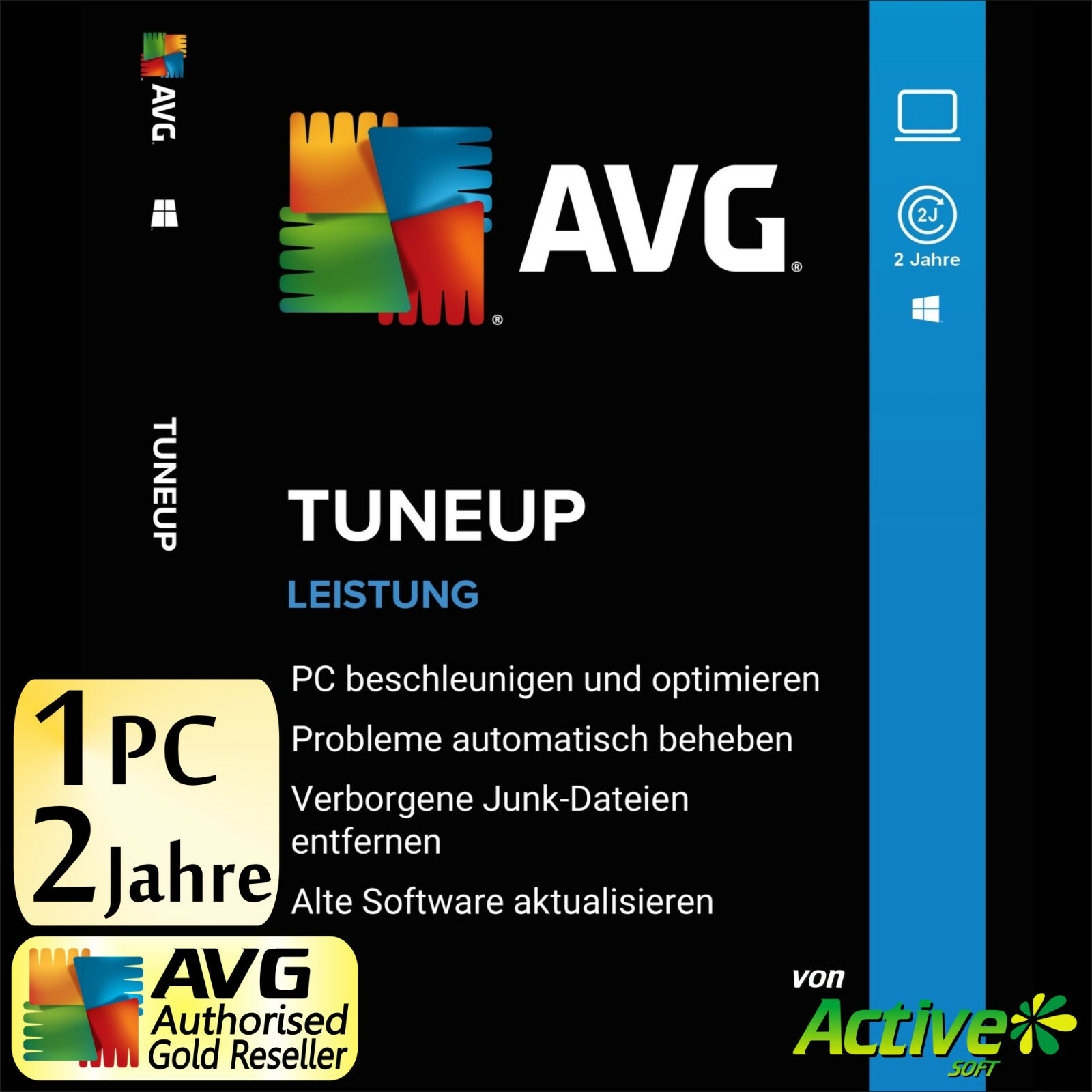 TuneUp Utilities 2023 1 PC 2 Jahre Vollversion AVG TuneUp LEISTUNG 2024 DE NEU