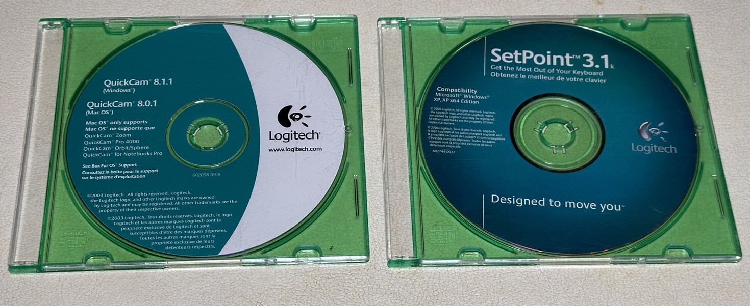 Lot of 16 Logitech Mouse Setpoint Rumblepad 2 QuickCam Software Disks