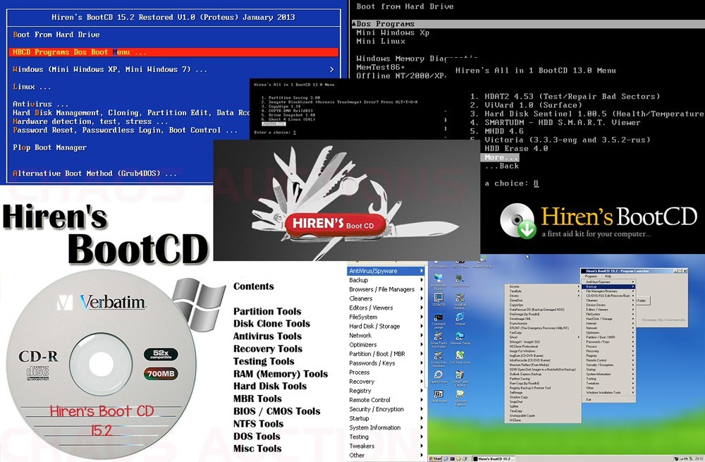The Original Hiren’s BootCD 15.2 LIVE Bootable CD Utility Toolkit