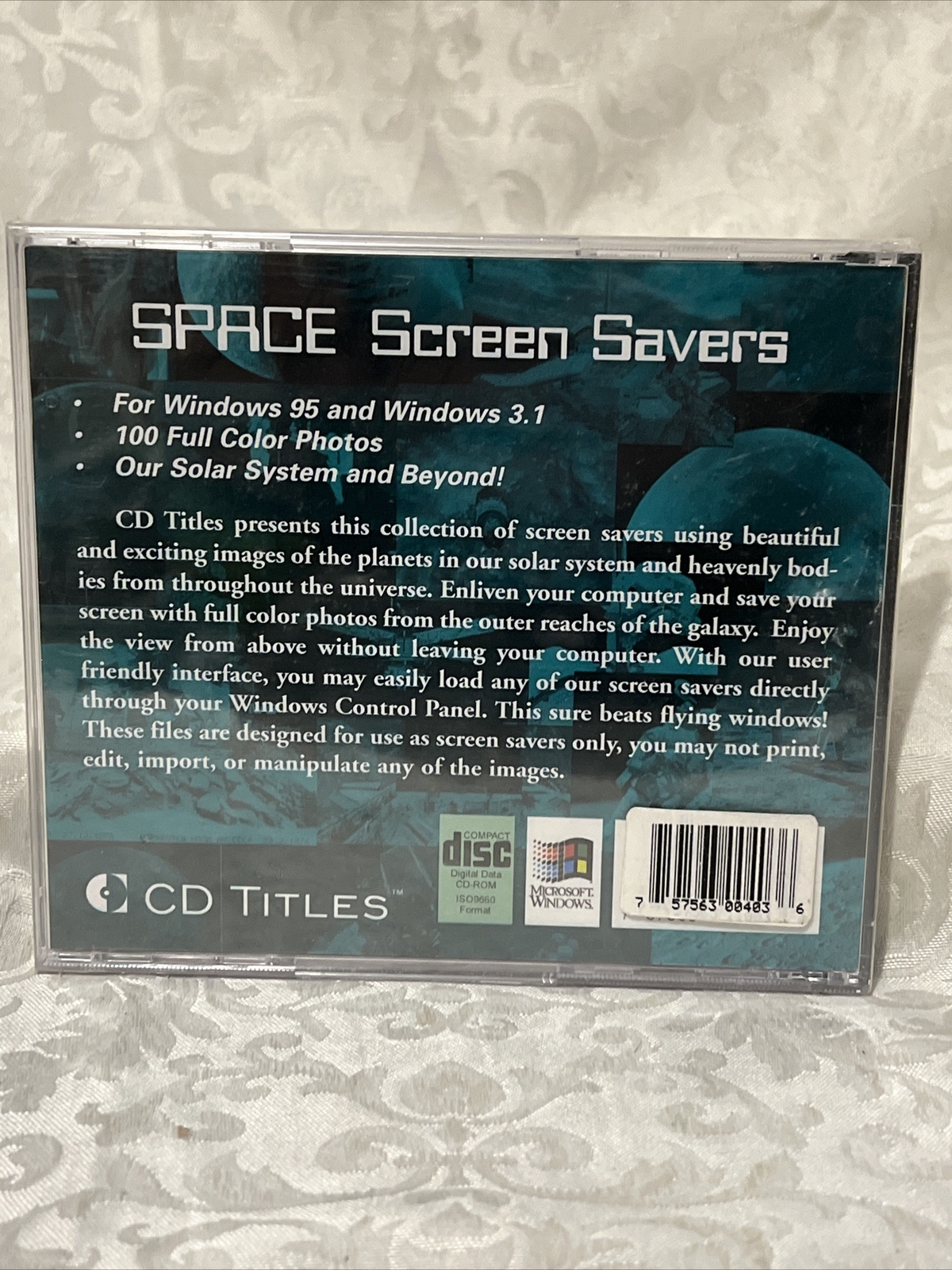 Vintage Space Screen savers CD-ROM for Windows 95 3.1 NEW Sealed Jewel Case