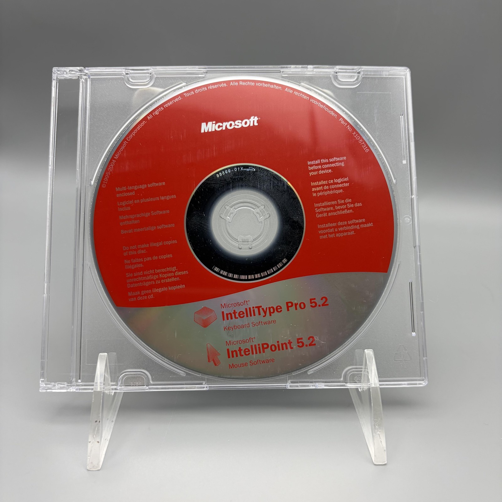 Vintage 2004 Microsoft IntelliType Pro & IntelliPoint 5.2 Keyboard Mouse CD-ROM