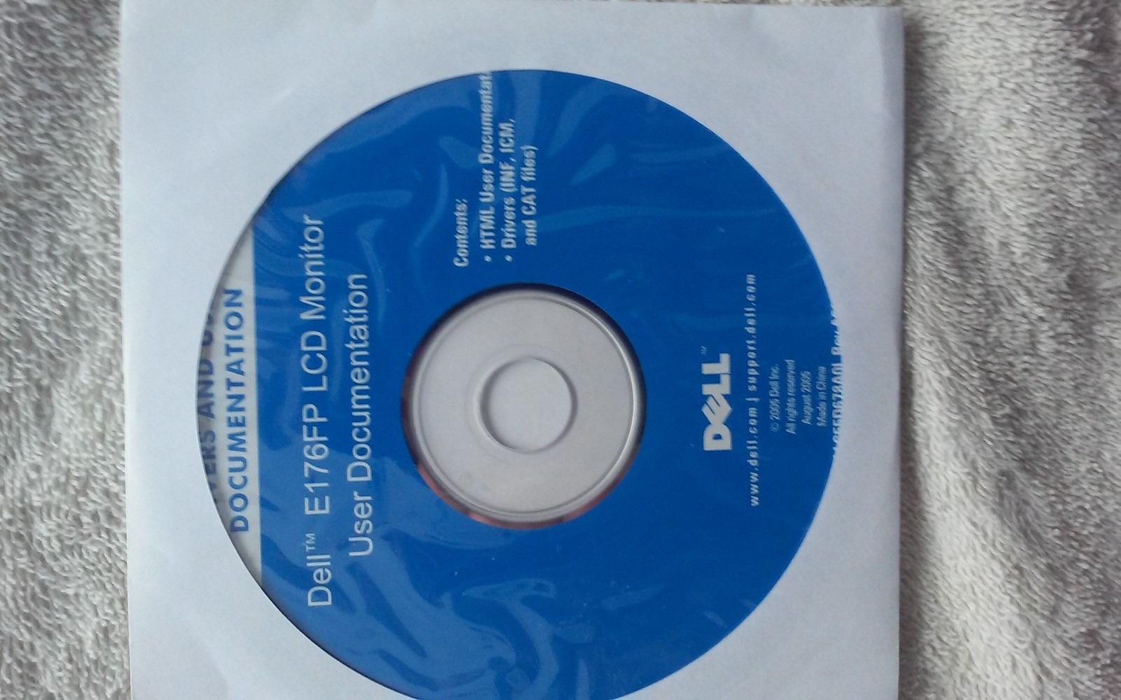 • Dell E176FP LCD Monitor HTML User & Drivers Documentation CD / Disc