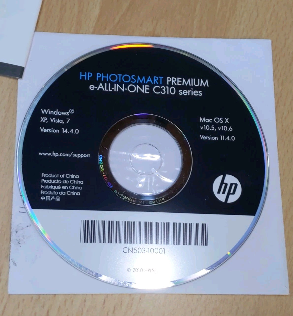 HP Photosmart Premium e-All In One C310 Series Printer Driver Disc & Setup Guide